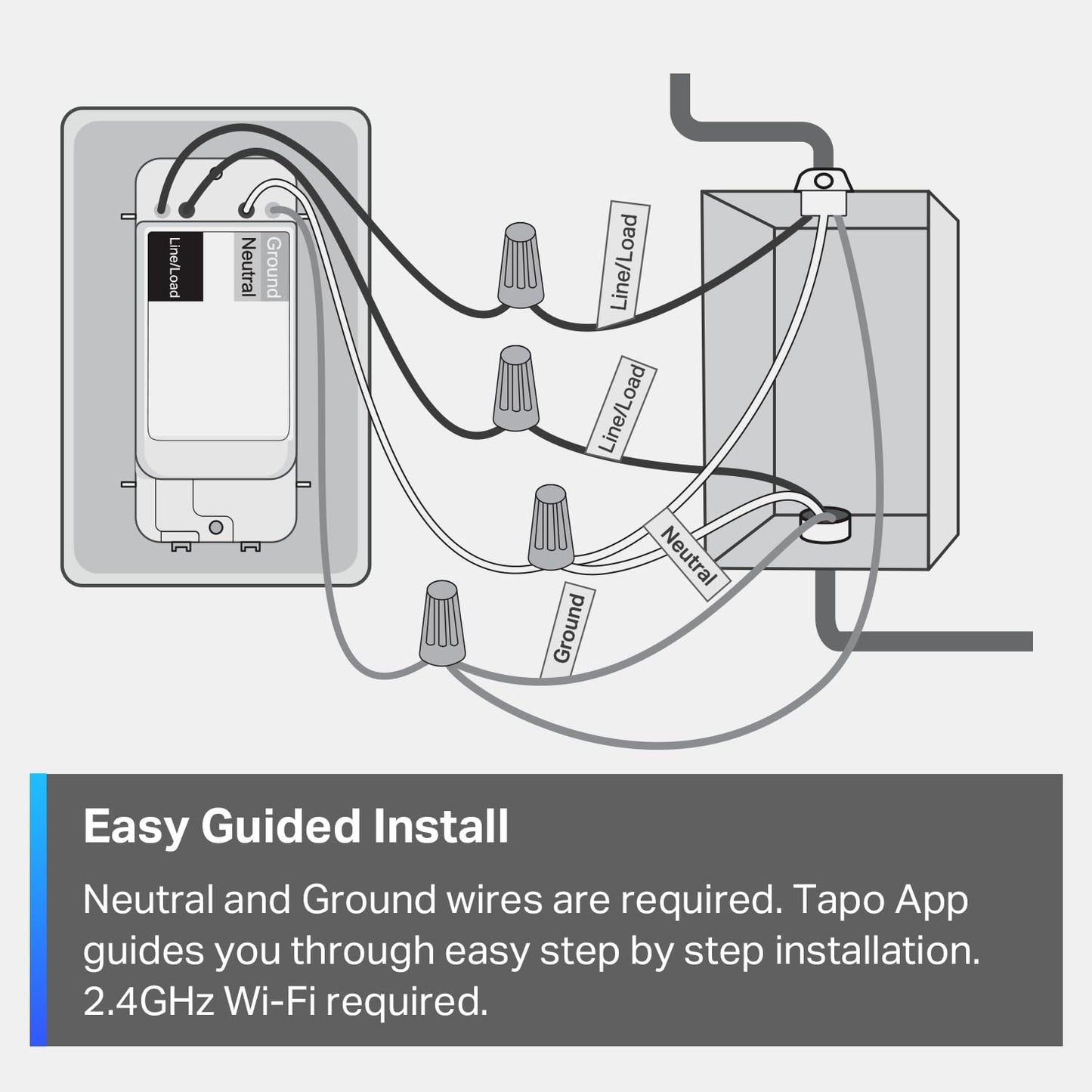 TP-Link Tapo Smart Light Switch, Matter Compatible, Single Pole, Neutral Wire Required, Voice Control w/Siri, Alexa & Google Home, UL Certified, Timer & Schedule, Guided Install, Tapo S505(2-Pack)