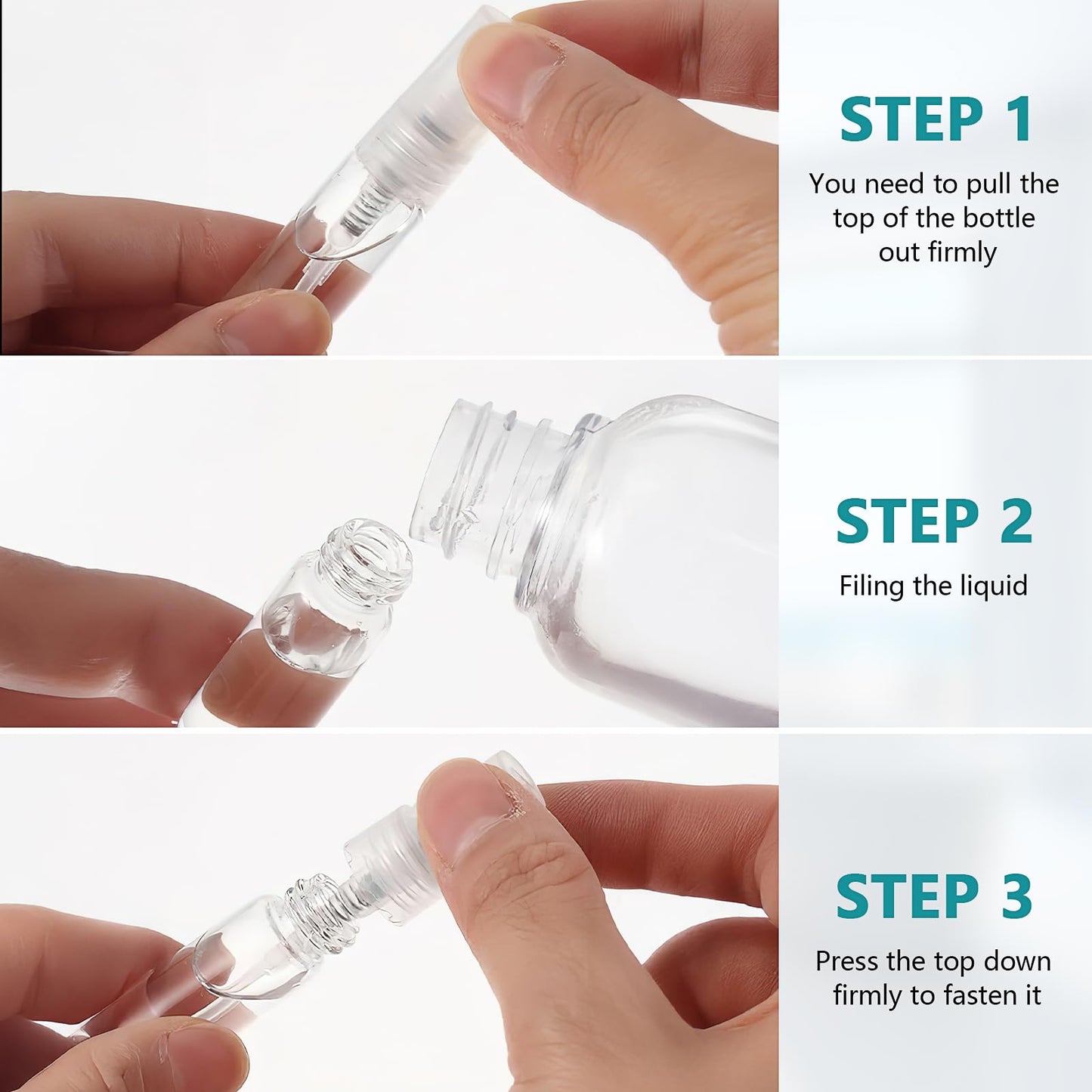 300 Pcs 5ml Mini Spray Bottles Clear Refillable Glass Perfume Bottles Fragrance Scent Sample Perfume Atomizer Glass Empty Travel Sprayer Pocket Dispenser Refillable Container