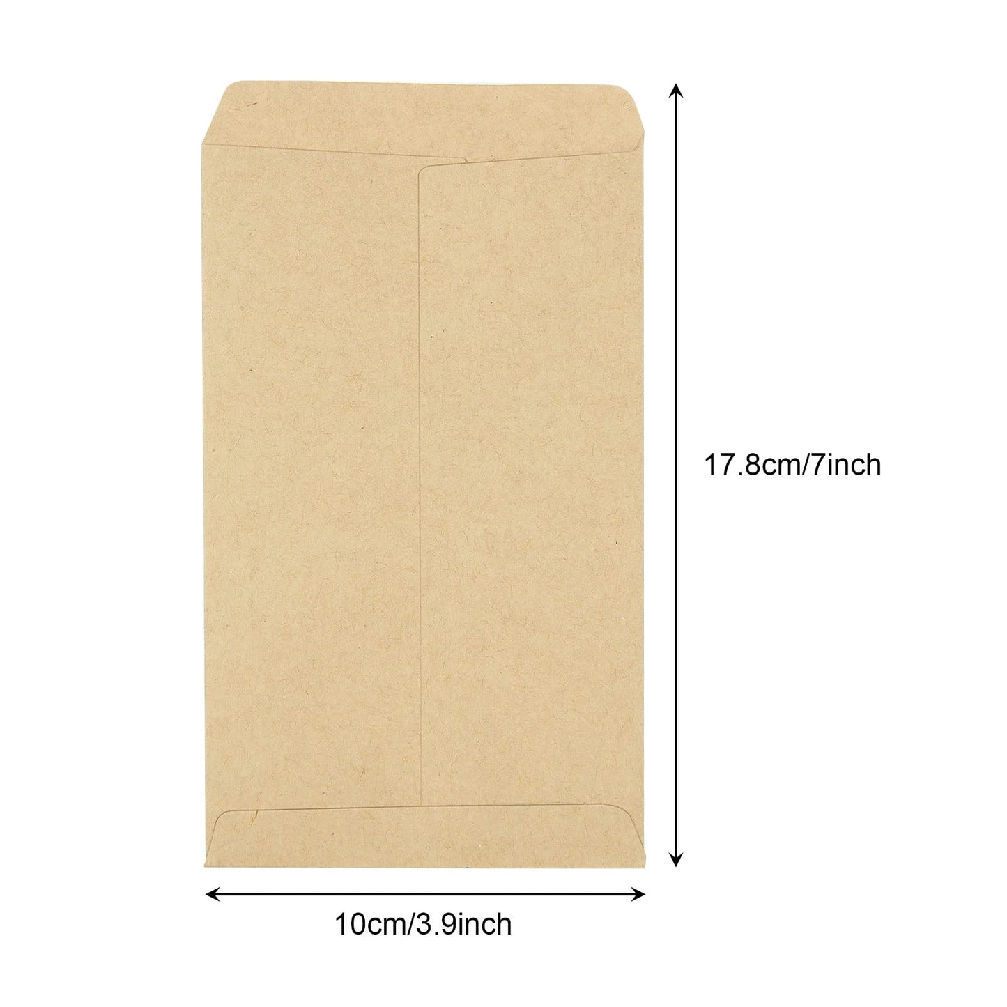 DAJAVE 500 Pack #7 Kraft Money Envelopes for Cash, 4 x 7 Inch Small Coin Envelope, Brown Paper Cash Envelope for Money, Seed Envelopes for Check, Budget, Small Item Organizer