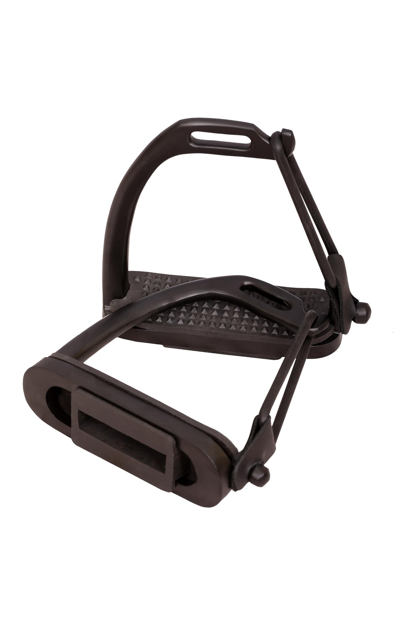 Peacock Black Matte Safety Stirrups Horse Riding S/Steel with TREADS (4.5" inch)