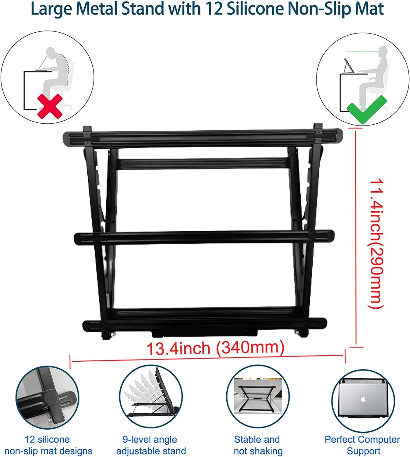 WELZK Diamond Painting Light Pad A3, with Large Metal Stand, L:47 × W:34.3 CM Large Diamond Painting Light Board, Dimmable Diamond Art Light Board.