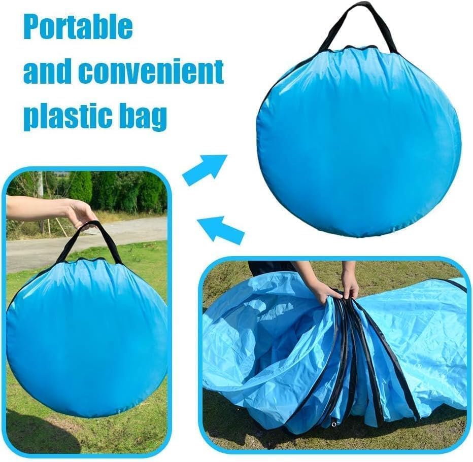 NBYTLT 16.2 FT Premium Dog Agility Tunnel with Bags, Outdoor Training Tunnel with 24" Wide Opening, Portable Dog Agility Equipment, Perfect for Most Sized Dogs, Blue