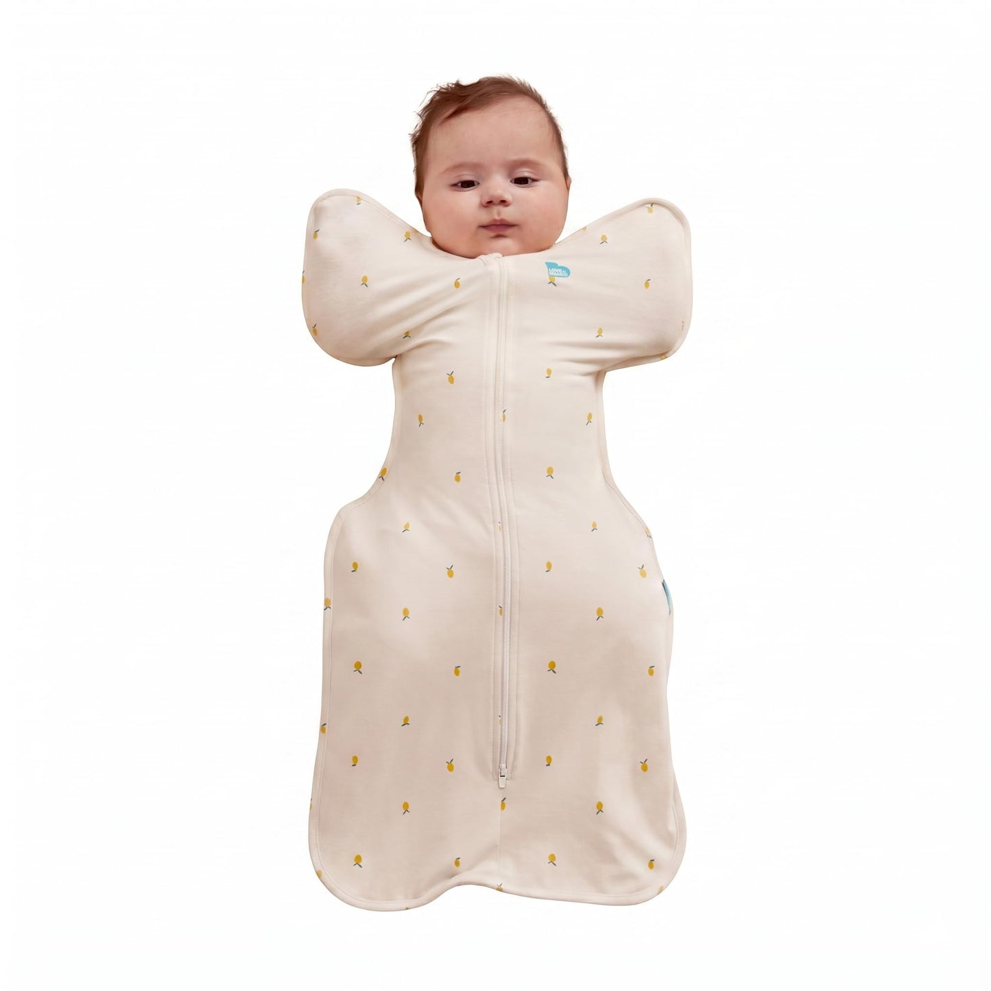 Love To Dream Swaddle UP, Viscose from Bamboo, Sleeping Bag,Baby Essentials for Newborn, Ideal for Baby Bath Time, Soft and Breathable, Perfect for Safe and Comfortable Sleep, Cream Lemons, Small