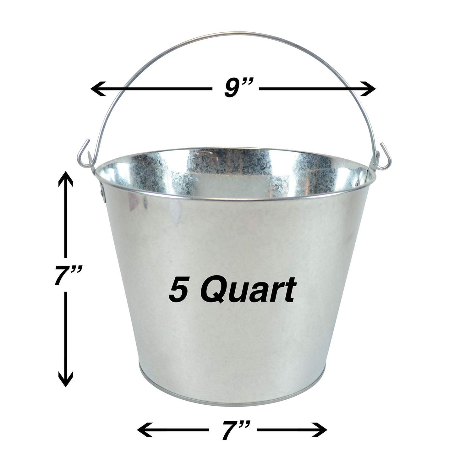 5-Quart Galvanized Pail Beer Bucket 9x9x7 inches (Pack of 3)