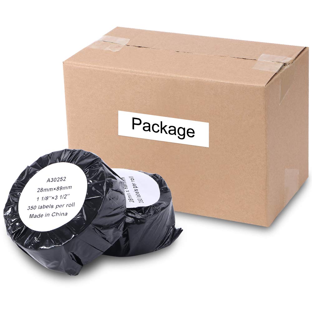 Compatible with Dymo 30252 Address Labels 1-1/8 x 3-1/2 Barcode Labels Work with 450, 450 Turbo, 4XL, 400, Rollo Label Printers (10 Rolls /3500 Labels)