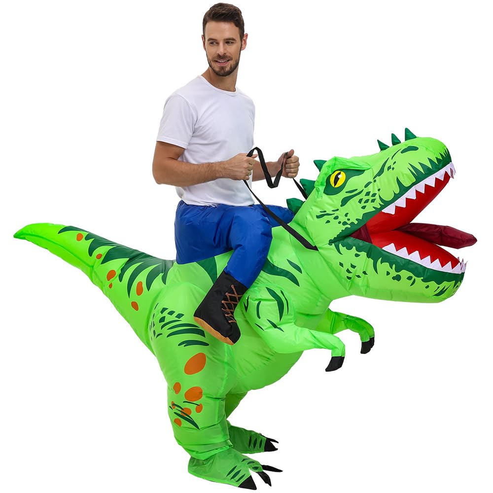 Inflatable Dinosaur Costume Funny Halloween Costumes, Blow up Costume for Halloween, Christmas, Carnival, Birthday, Party