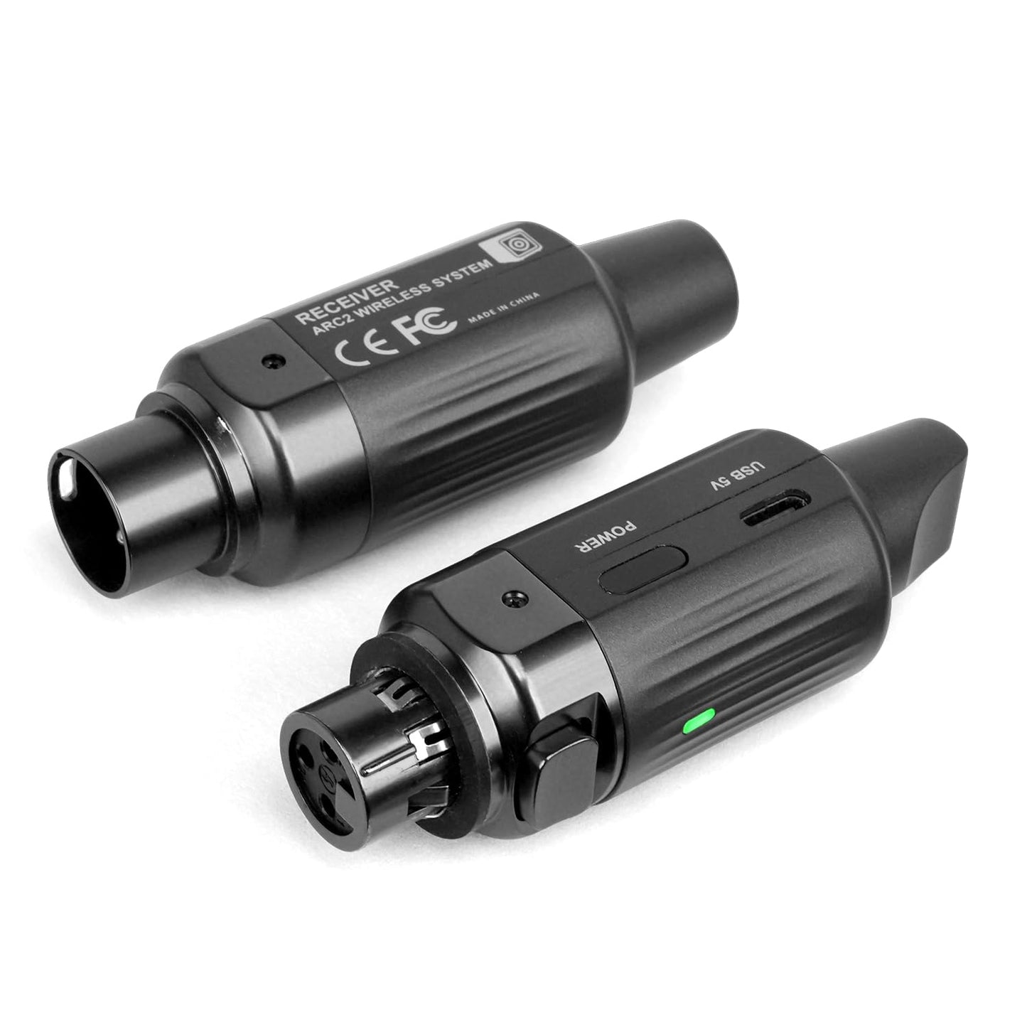 AROMA Wireless XLR Transmitter Receiver, UHF Wireless Microphone Audio System for Dynamic Mics PA Mixer