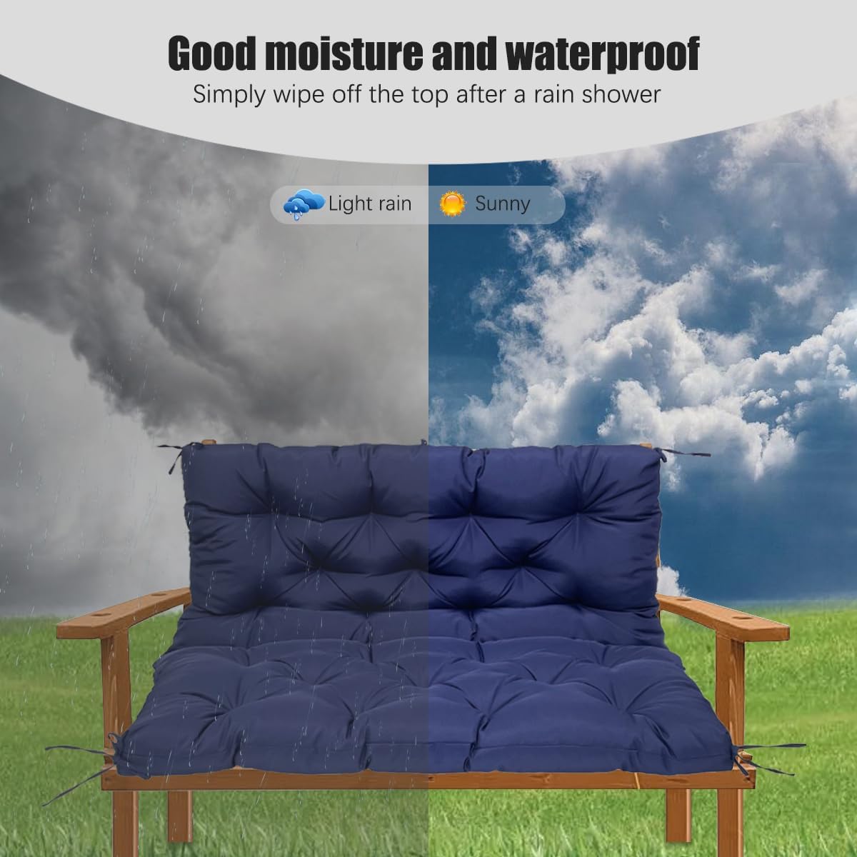 EAQ 3 Seat Outdoor Swing Cushion Porch Swing Cushions Outdoor Cushions Patio for Outdoor Patio Furniture with 8 Ties for Patio Backyard Garden
