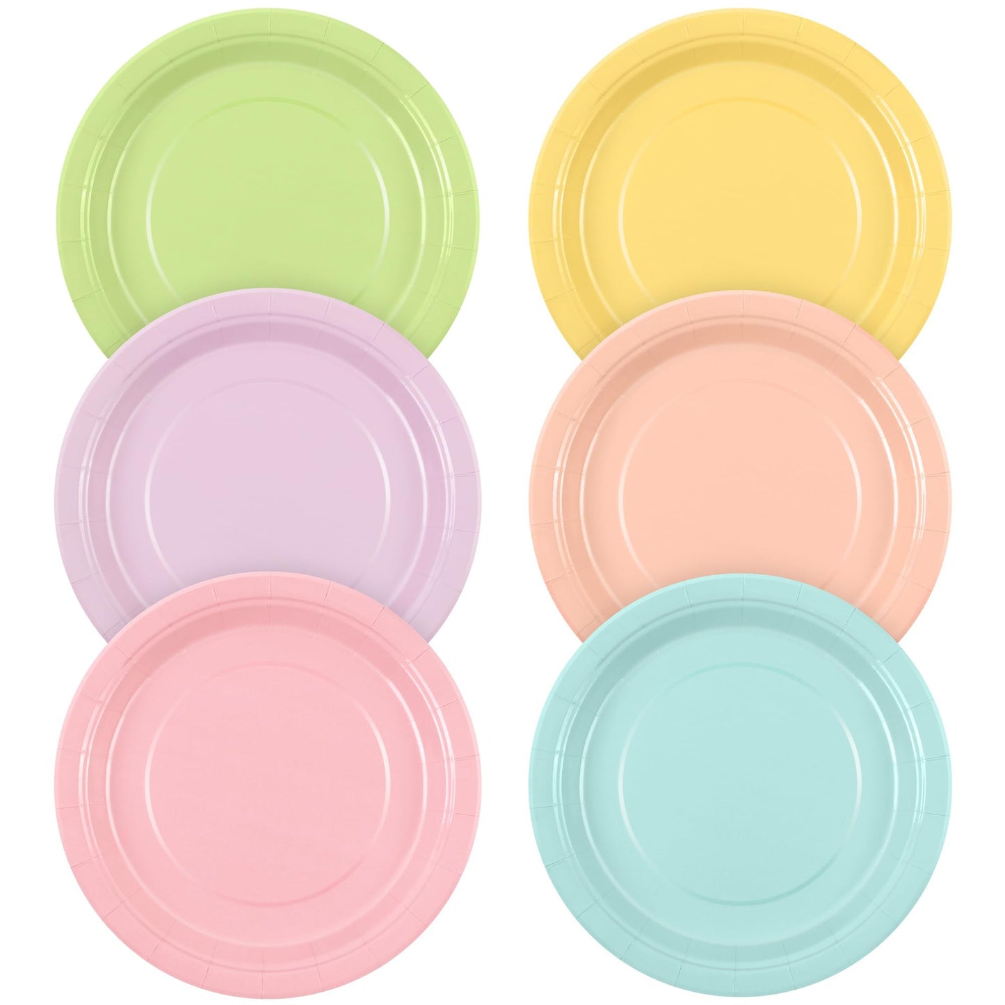 Breroa 72 Pieces 9 Inch Pastel Rainbow Paper Plates Disposable Heavy Duty Paper Plate Sustainable Dinner Dessert Plate Decorative Plates Bulk for Parties, Holidays, Picnics