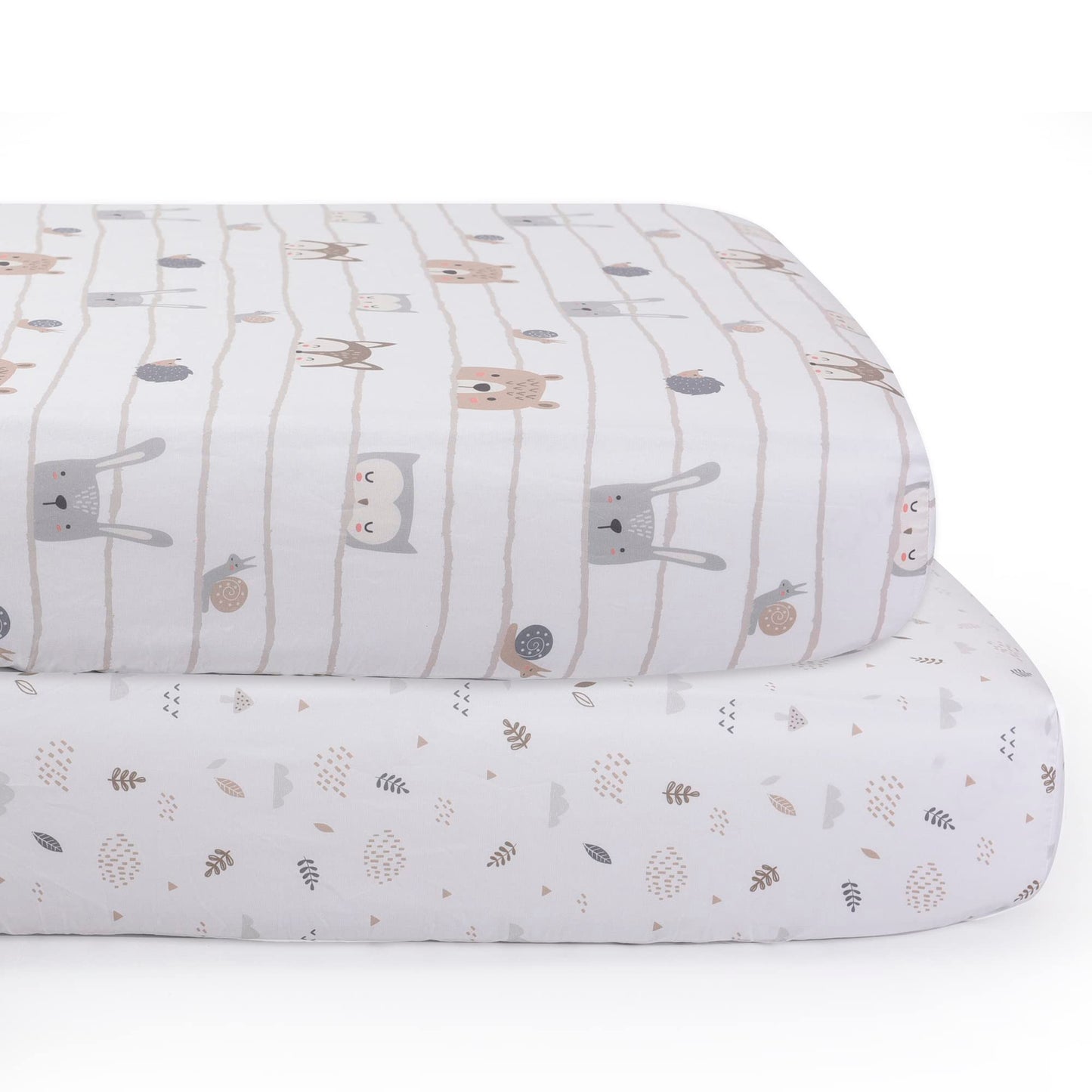 5 Piece Crib Bedding Set, Woodland EXPRESSIONS Includes Reversible Milestone Baby Blanket, 2 Standard Fitted Crib Sheets, Security Blanket & Storage Tote