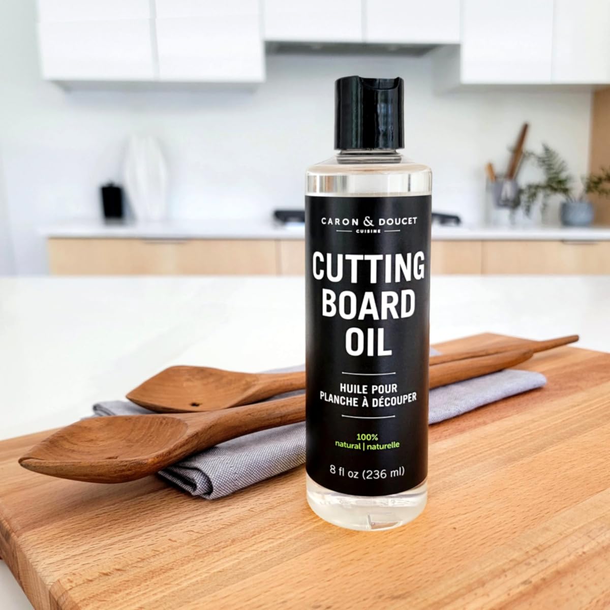 Caron & Doucet - Cutting Board & Butcher Block Conditioning & Finishing Oil | 100% Coconut Derived & Vegan, Best for Wood & Bamboo Conditioning & Sealing | Does NOT Contain Mineral Oil!