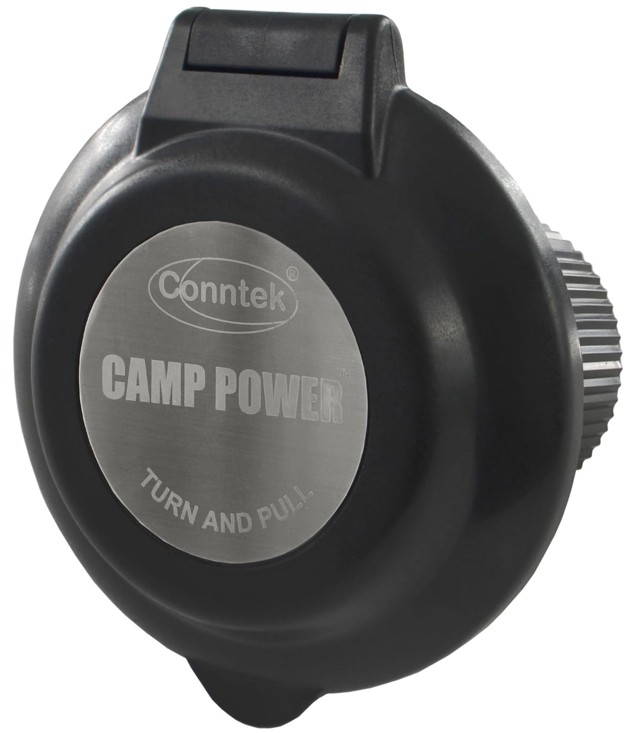 Conntek 30 Amp 125 Volt RV Marine Power Inlet - Black