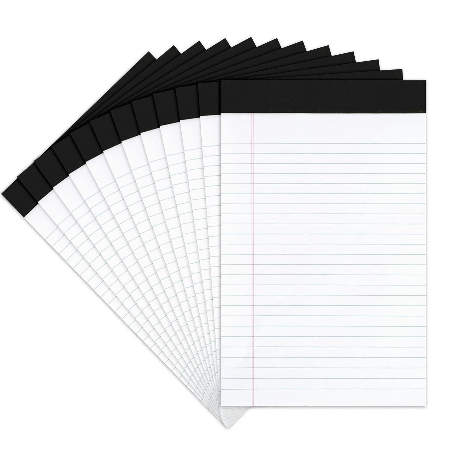 Legal Pads 8.5 x 11-50 Sheets Notepad, 12 Pack Goefun White Lined Notepads 8.5 x 11 Wide Ruled, Perforated Writing Pads Letter Size for Office, School, College