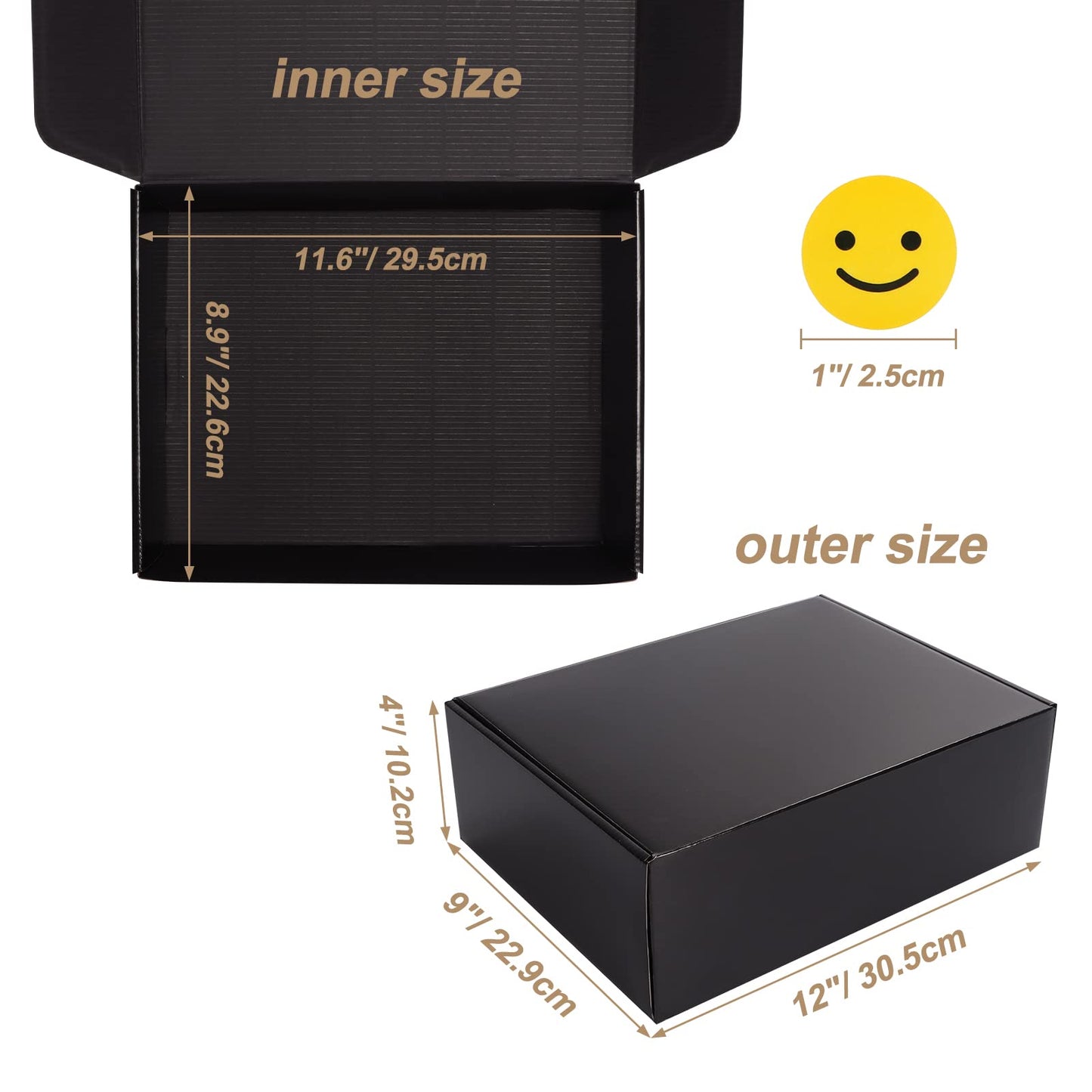 ZBEIVAN 12x9x4 Black Small Shipping Boxes, 20 Packs Corrugated Cardboard Mailer Boxes for Packaging Small Business Mailing Gifts Wrap Boxes with Lids