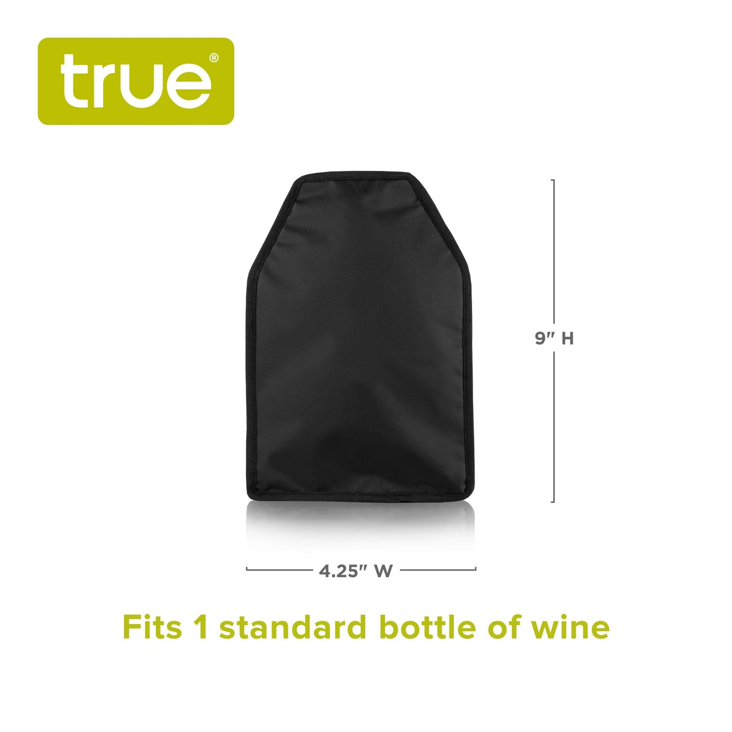 True Fabrications 5079 Shiver: Wine Cooling Sleeve, Black