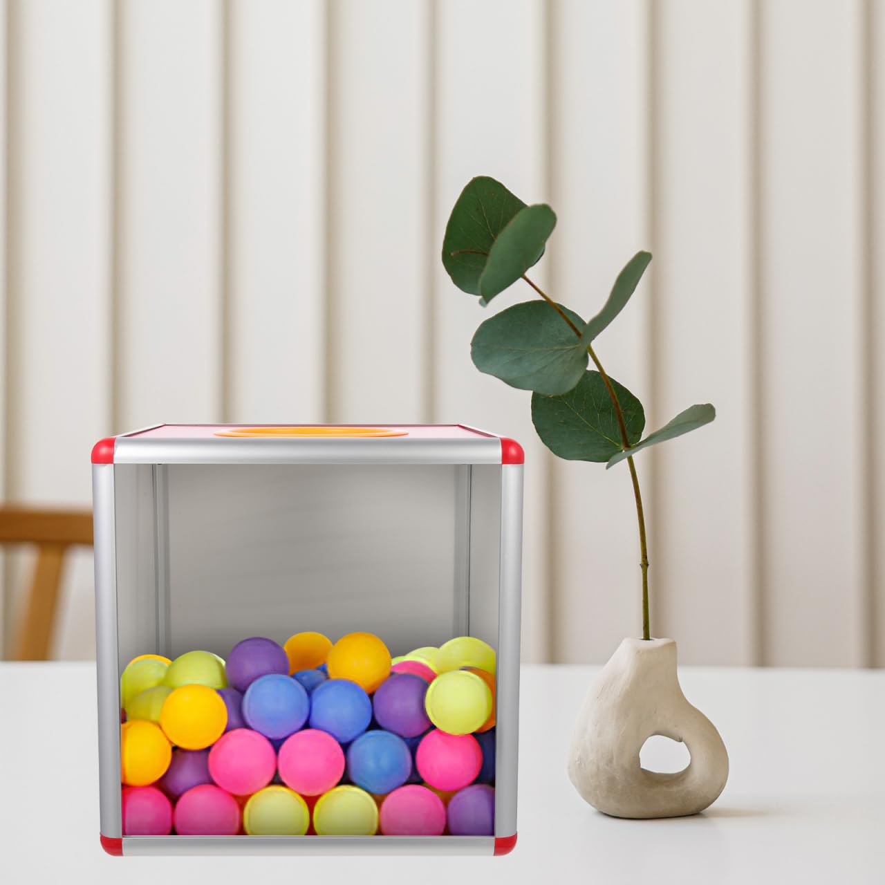 SAFIGLE Multi-Function Lottery Box 9.8 Inch Clear Raffle Draw Box with Slot for Tickets Ballots Donation Meeting Use