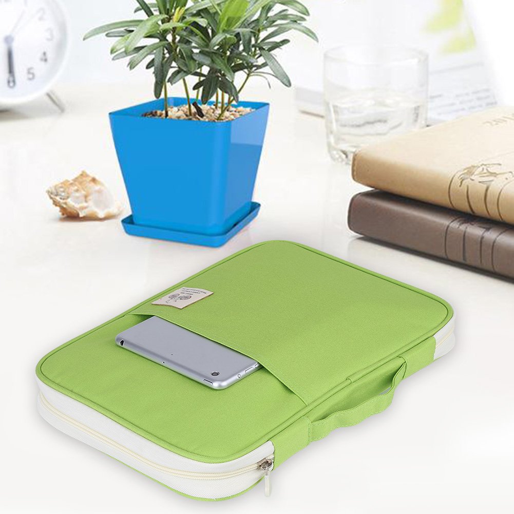 A4 Document Organizer Portable File Storage Bag with Secure Zipper Closure Multi Pocket Design for Office School Travel Home Daily Organization(Grass Green)