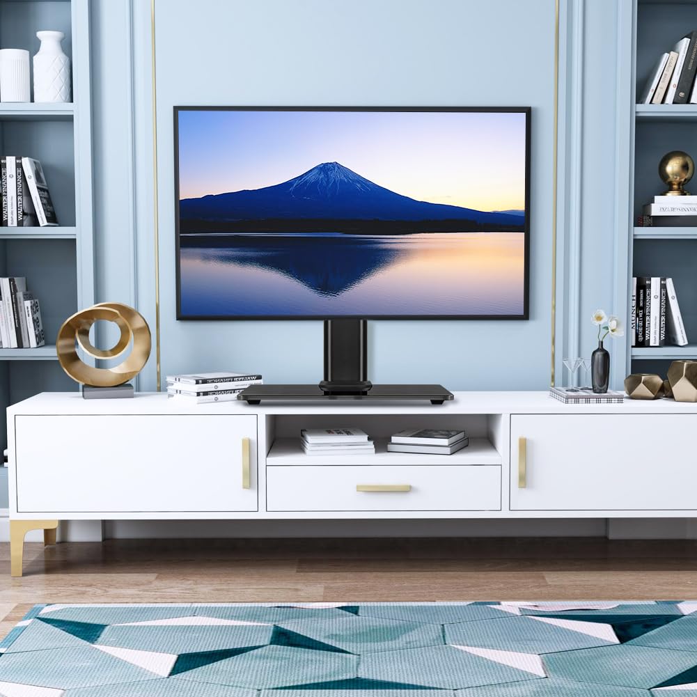 KKTONER Single Computer Monitor Stand Free Standing Desk Vesa Mount for 13 inch to 32 inch Screen Height Adjustable Monitor Mount Swivel Vesa 75 * 75mm/100 * 100mm Hold up 77Lbs