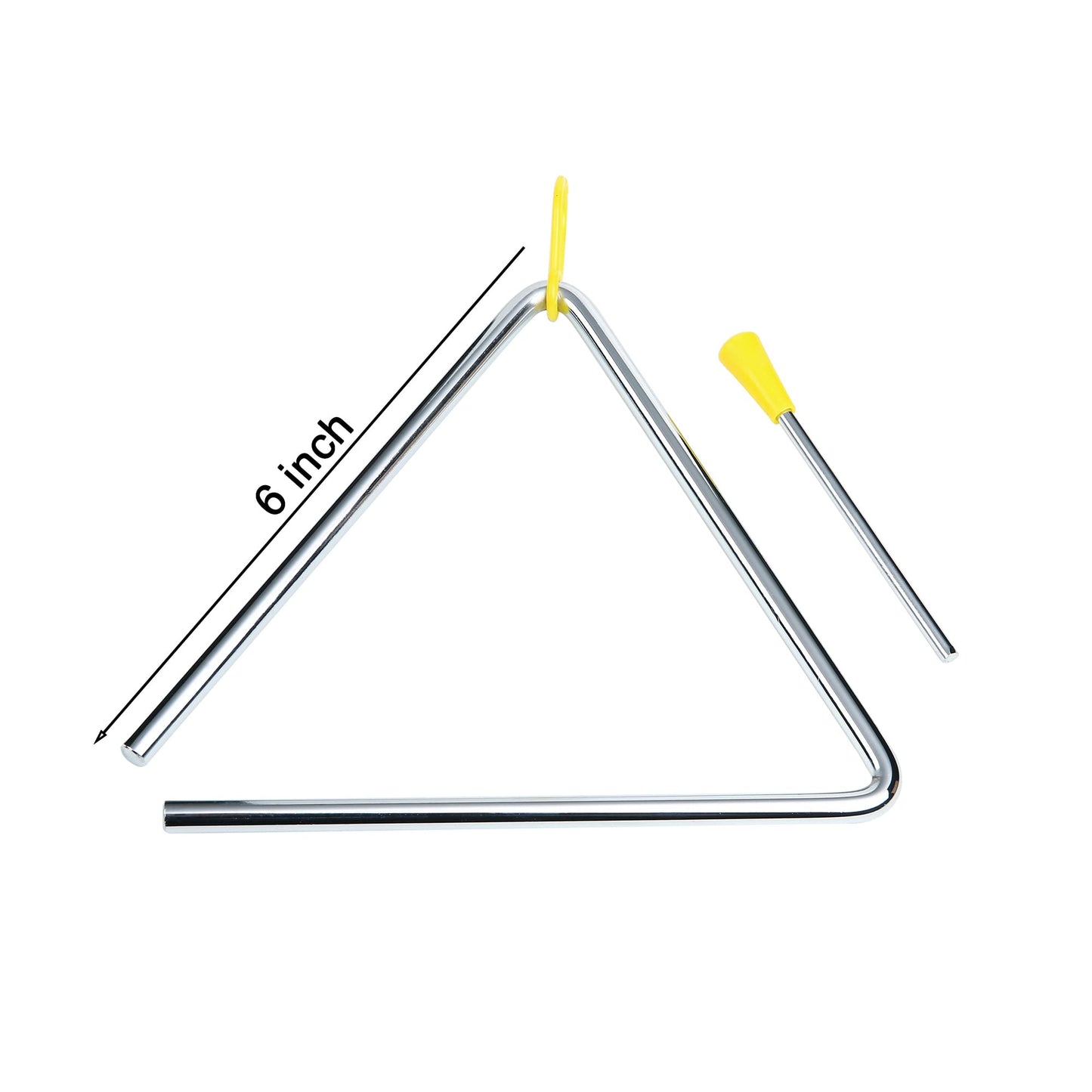 10 Pcs Musical Triangle Instrument, 6 Inch Steel Music Percussion Triangle