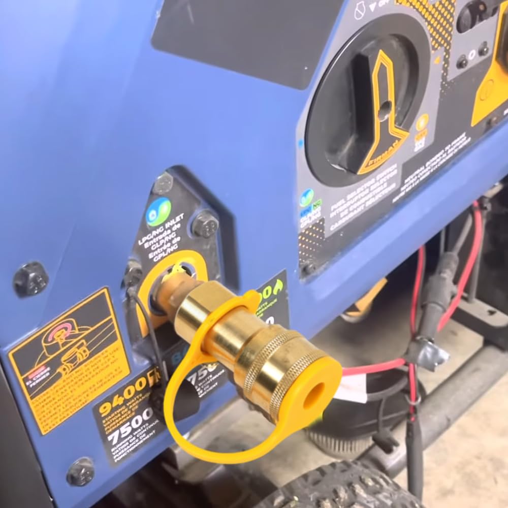 ATKKE 1/2" QDD LP Natural Gas Quick Connect Fittings Kit, Natural and Propane Gas Hose Quick Connect/Disconnect Plug Set, 100% Solid Brass with Dust Cover