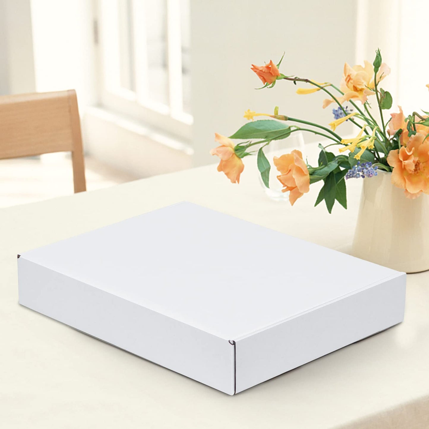 HORLIMER 12x9x2 inches Small Shipping Boxes Set of 25, White Corrugated Cardboard Box Literature Mailer