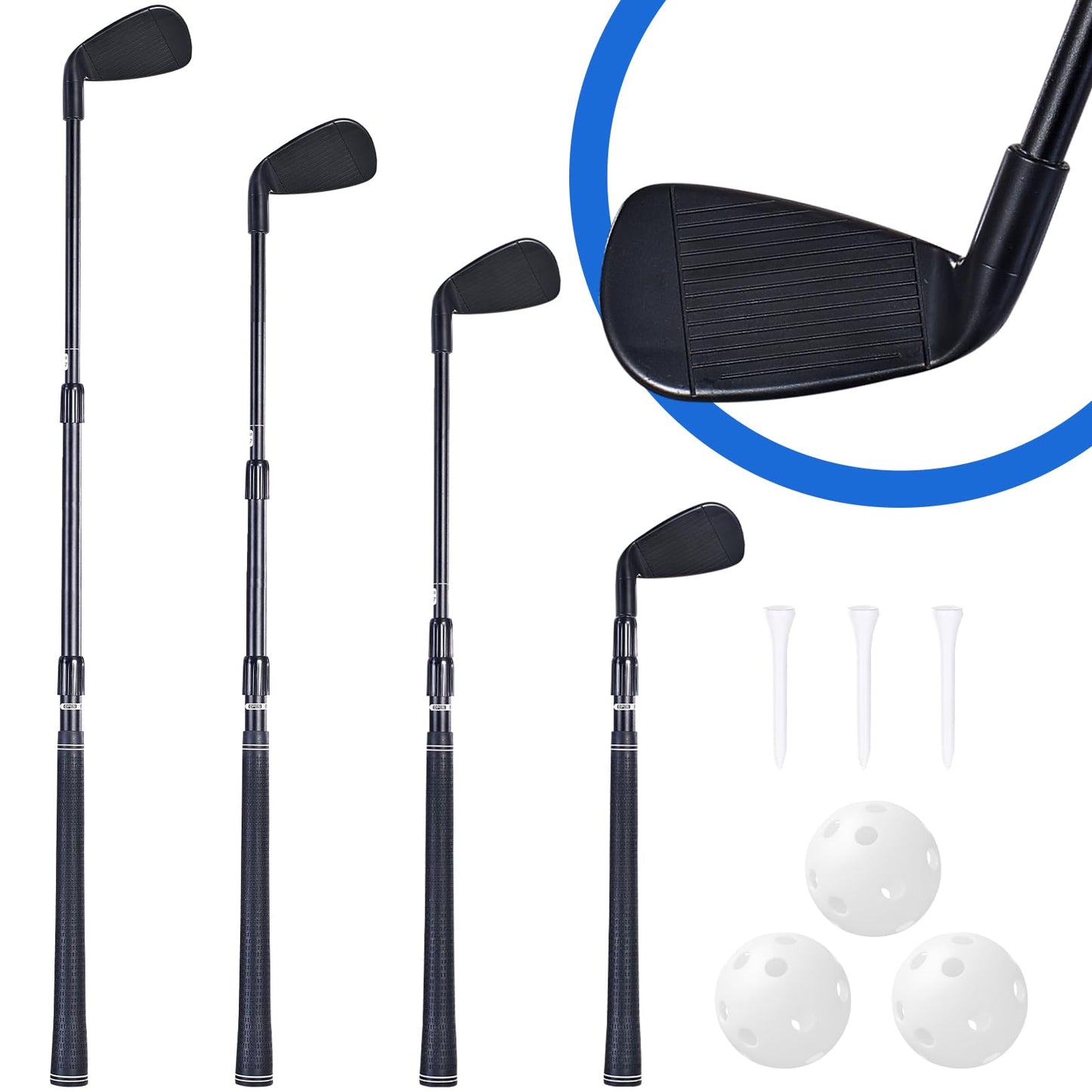 Plastic Golf Club Collapsible - Right Hand for Game & Travel, Golf Chiper Game Club for Junior, Adults Indoor Outdoor Training Bucket Pong Games for Family, Hit Plastic Foam Balls -1PCS