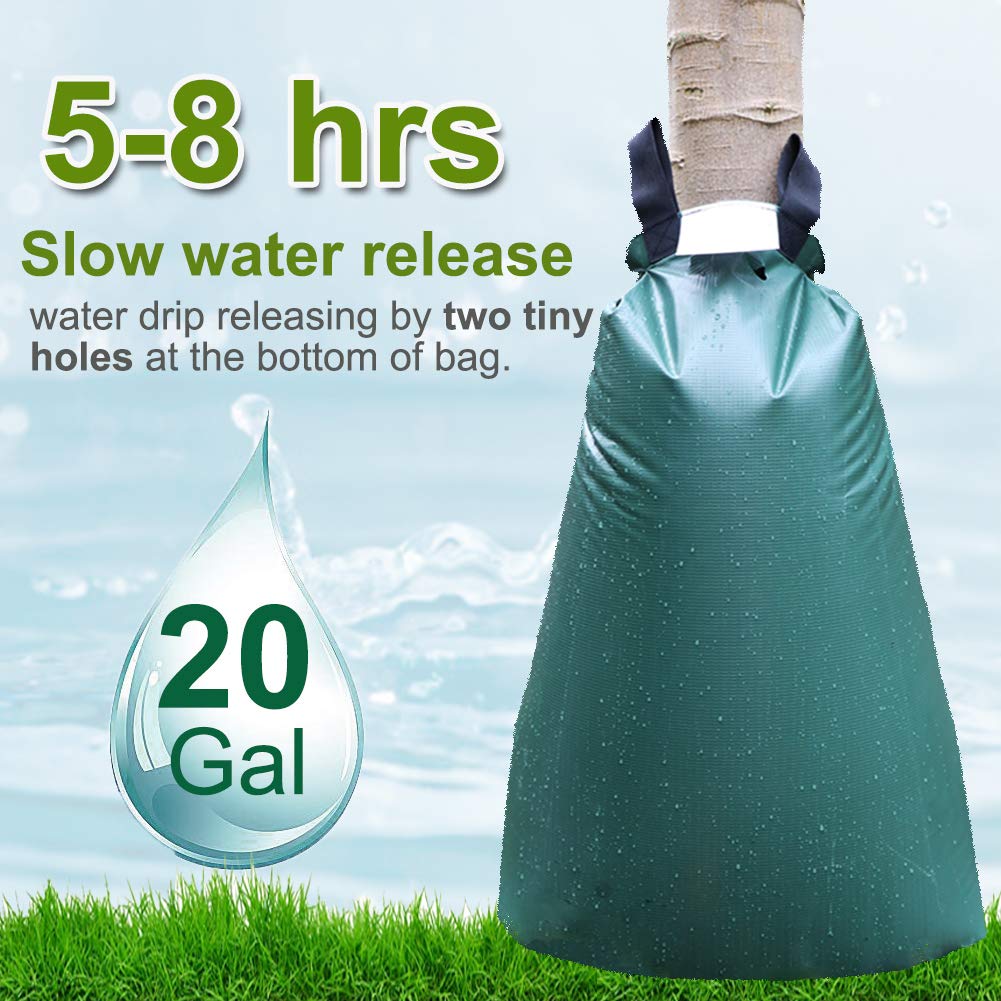 Tree Watering Bag 20 Gallon Slow Release Watering Bag for Trees Tarpaulin PVC Drip Irrigation 4 Pack