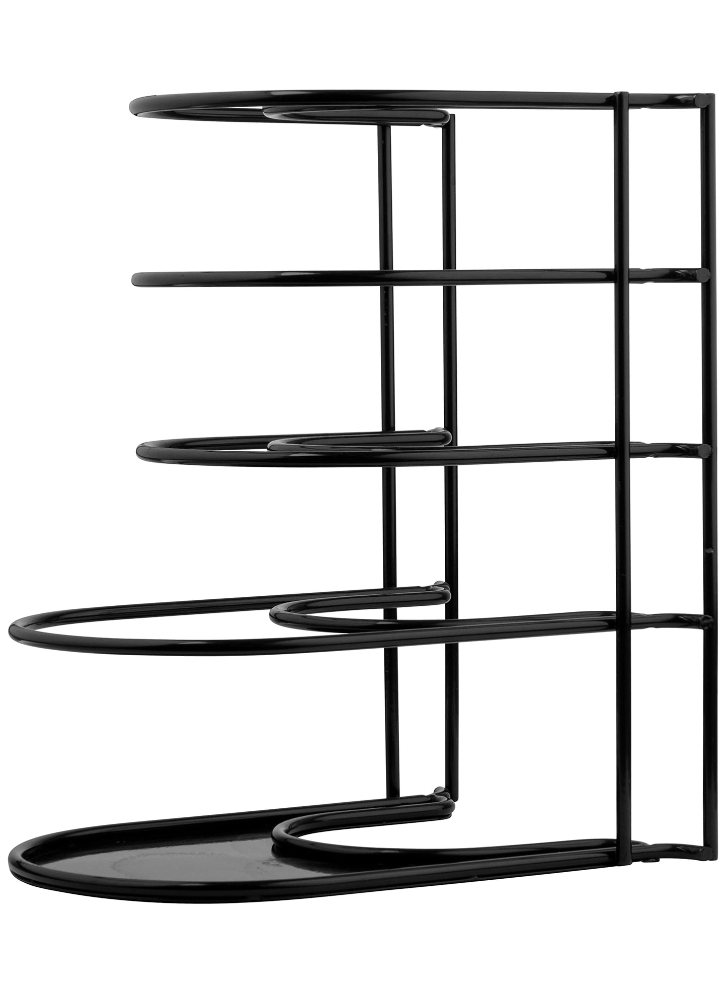 Heavy Duty Pan Organizer, 5 Tier Rack - Holds up to 50 LB - For Cast Iron Skillets, Griddles, Pots - Durable Steel Construction - Space Saving Kitchen Storage - No Assembly Required - Black 12.2-Inch