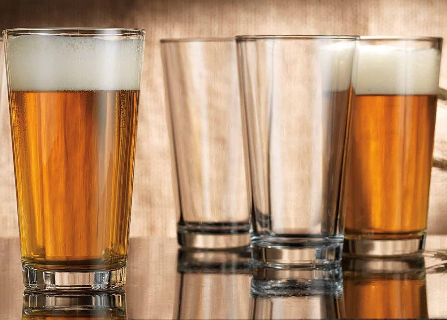 HUIRUMM Drinking Glasses 22 oz, Beer Pint Glasses Set of 6. Large Beer Pint Glass Capacity, Highball Glasses Water Glasses Glass Cups Cup Sets,Perfect for Cold Beverages, Soda, Water - Used in Bar