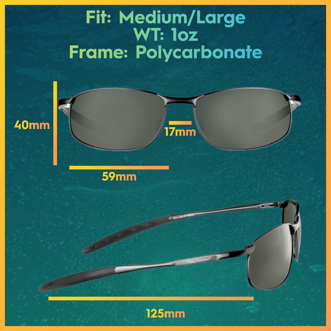Flying Fisherman San Jose Polarized Sunglasses (Gunmetal Frame, Smoke Lenses)