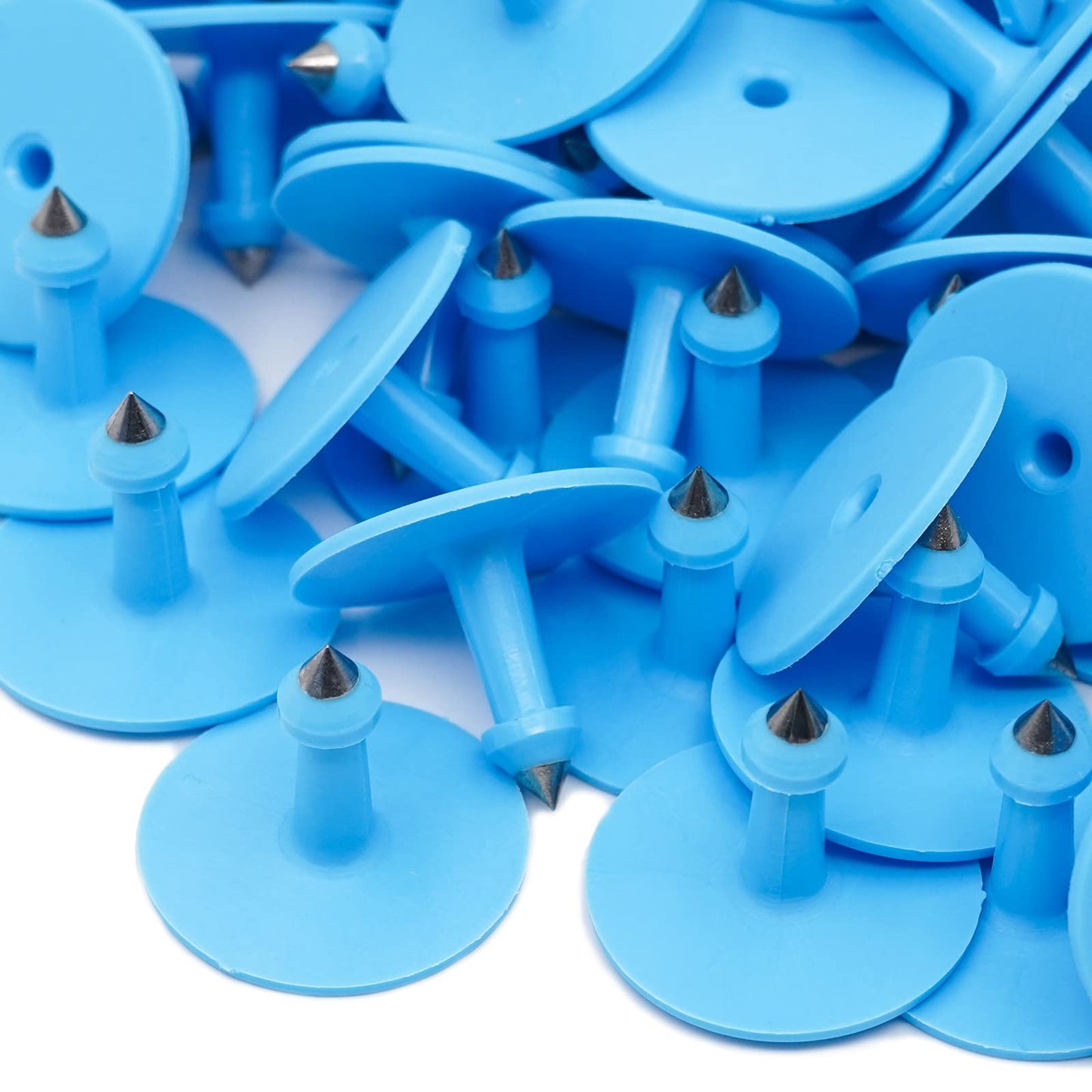 Blank 100 Sets Cattle Ear Tag With Applicator Livestock Kits for Pig Cow Dog (Blue)
