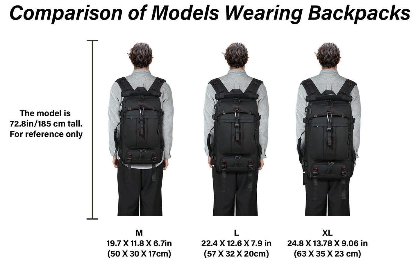 Mfinesun Travel Backpack for Men & Women, 35L Large Carry on Backpack Fit for 15 Inch Laptop Durable Convertible Duffle Bag with Shoe Compartment, Wet Pocket