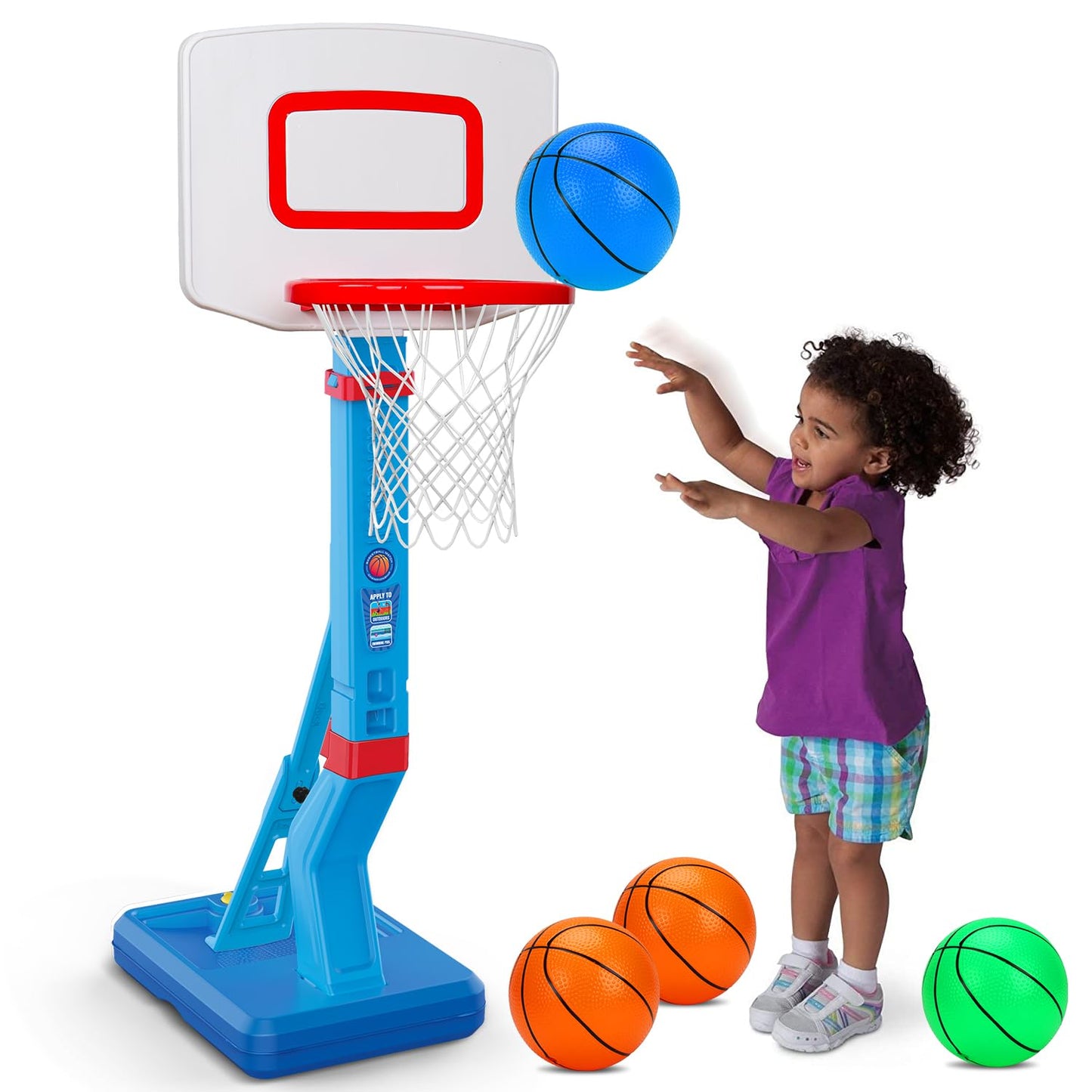 Basketball Hoop Indoor for Toddler Toys 3-5 5-8 Adjustable Portable Basketball Net Set Pool Outdoor Backyard Toy Mini Hoop Basket Ball Game for Kids Age 3 4 5 6 7 8 Year Old Boys Girls