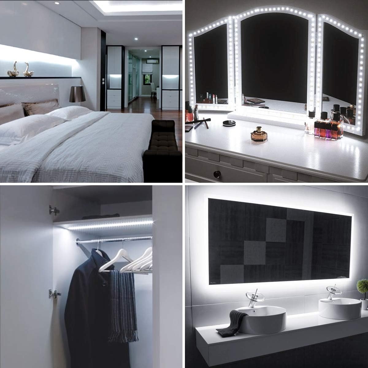 Lepro led Light Strips, 32.8ft LED Lights, Dimmable Under Cabinet Lighting, Super Bright LED Tape Lights, 420 LEDs SMD 2835, Suitable for Home, Kitchen, Under Cabinet, Bedroom, Daylight White (6000K)