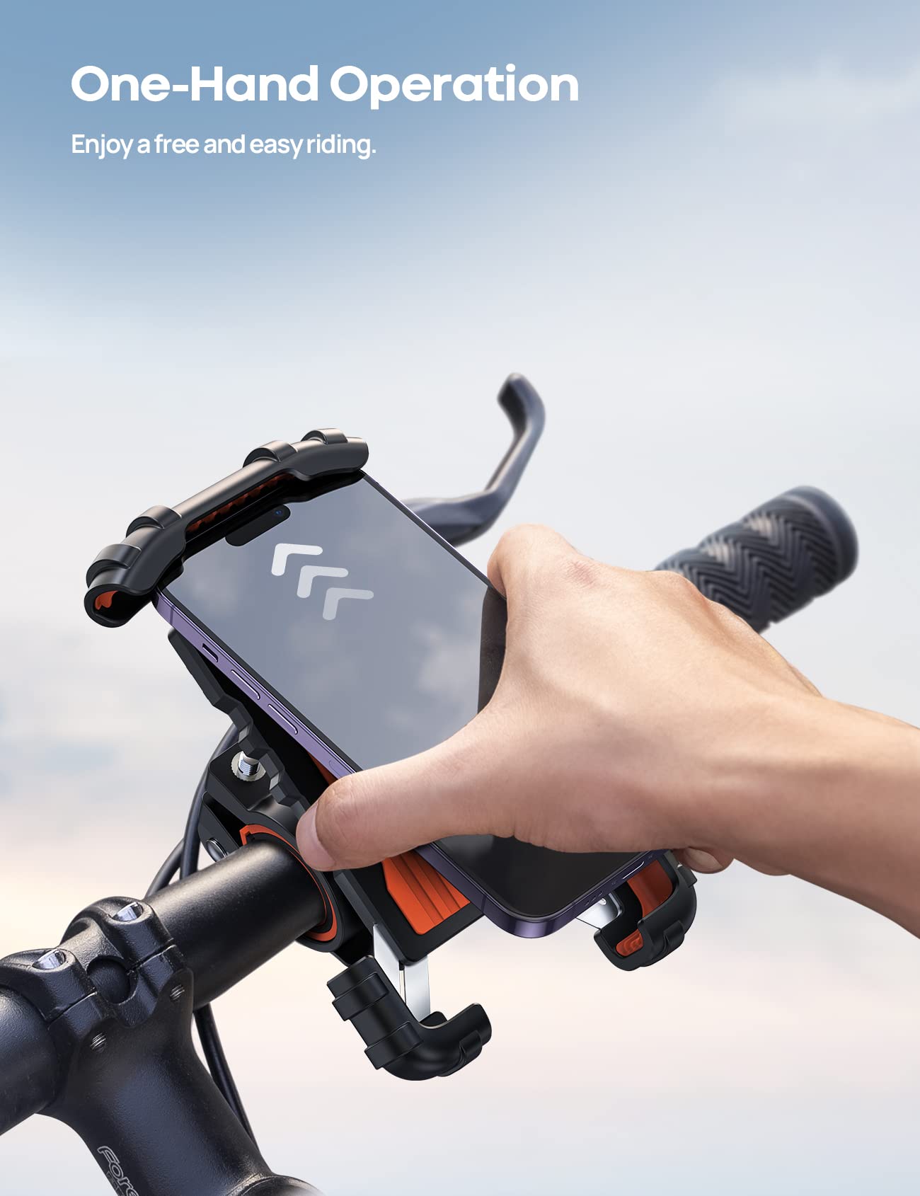 Lamicall Bike Phone Mount, Motorcycle Phone Holder - Motorcycle Bicycle Cell Phone Mount Clamp for Handlebar, Cycling Mount for iPhone 17 Pro Max Plus, 16 Pro Max, S24 S25 Ultra, 4.7-6.8", Mom Gift