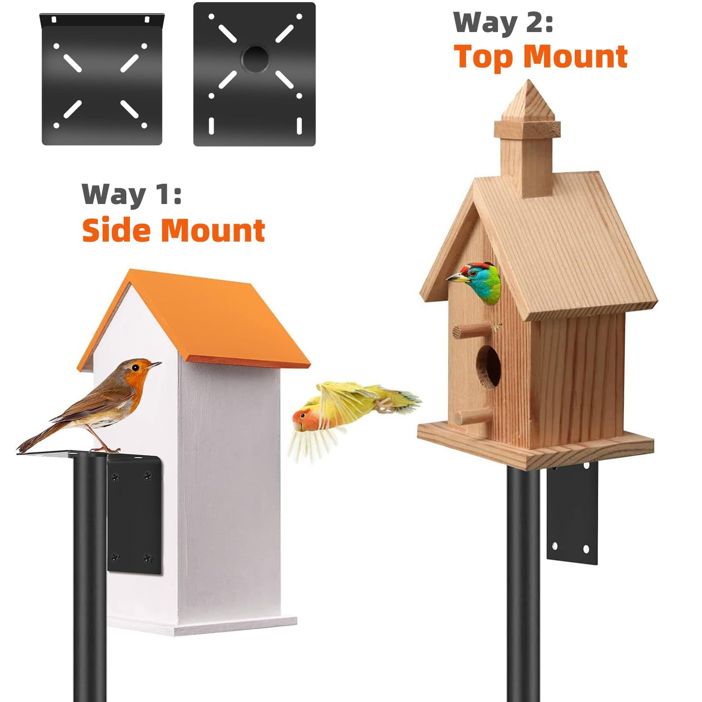 92inch Squirrel Proof Bird Feeder Pole - Heavy-Duty Durable Bird Stand with Squirrel Baffle, 4 Hooks for Hanging Bird Feeder, Perfect for Birdwatching & Outdoor Use
