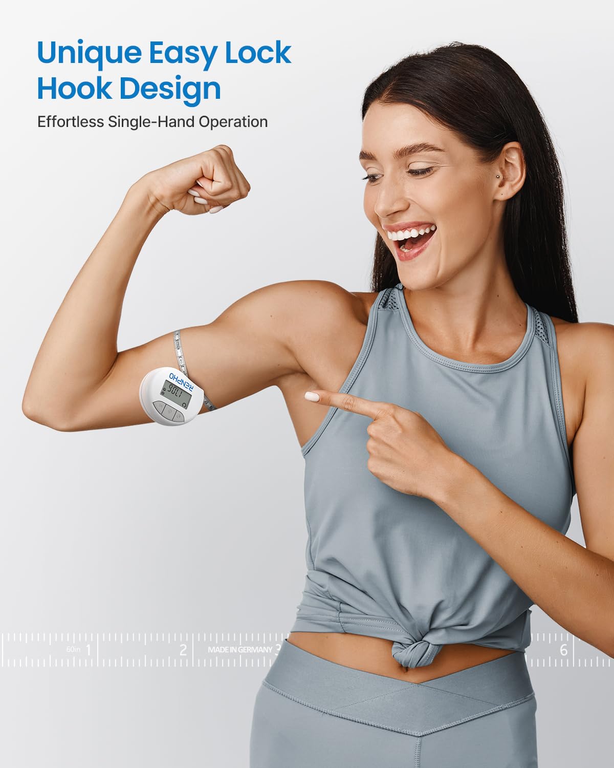 Smart Tape Measure RENPHO Bluetooth Measuring Tapes for Body Measurement Muscle Gain Fitness Bodybuilding Retractable Circumferences Inches & cm