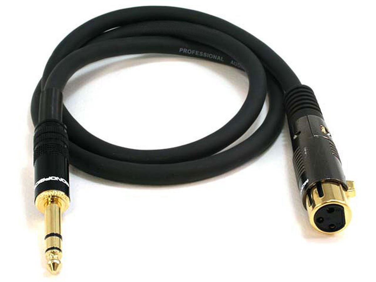 Monoprice 104768 3-Feet Premier Series XLR Female to 1/4-Inch TRS Male 16AWG Cable