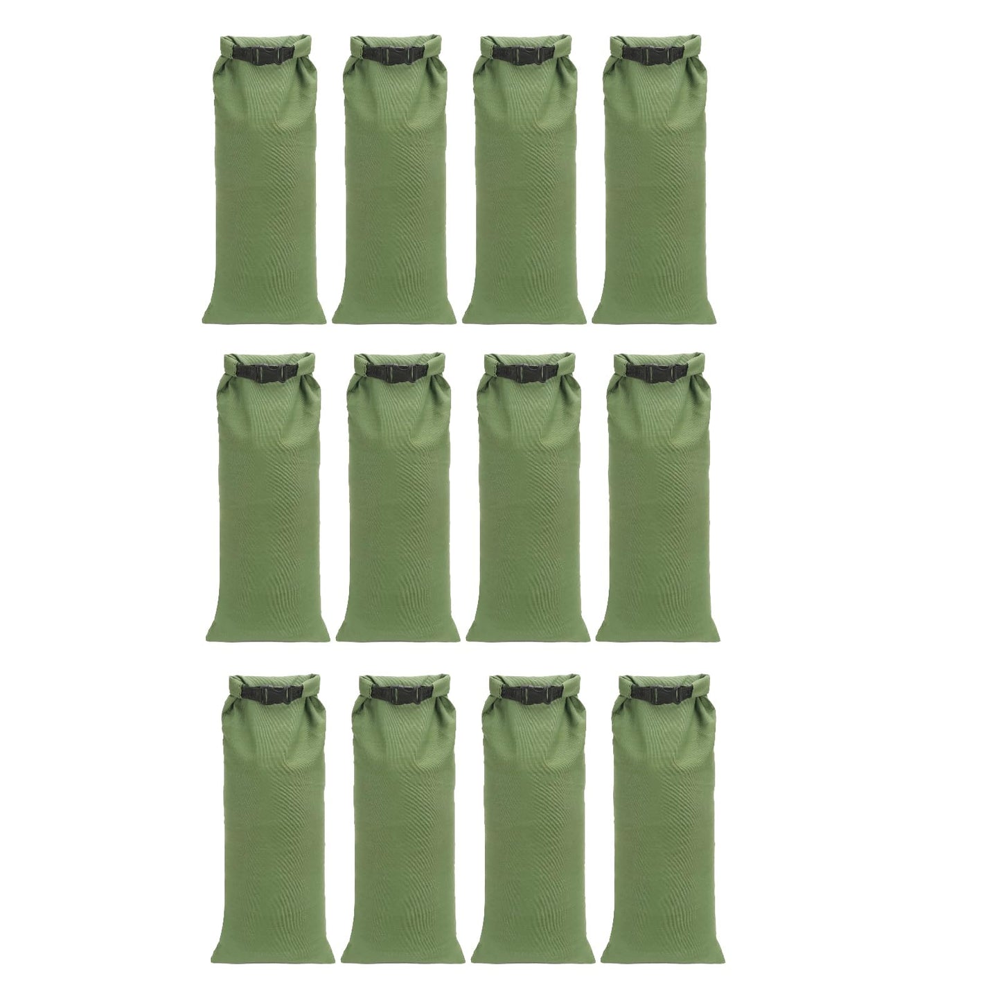 Flood Water Barrier Sand Bags - 12 Pcs Thickened Long Canvas Flood Protection Sandbags with Insert Buckle Reusable Quick Flood Barrier for Home Door Window Basement Garage Floor Flood Control (12)