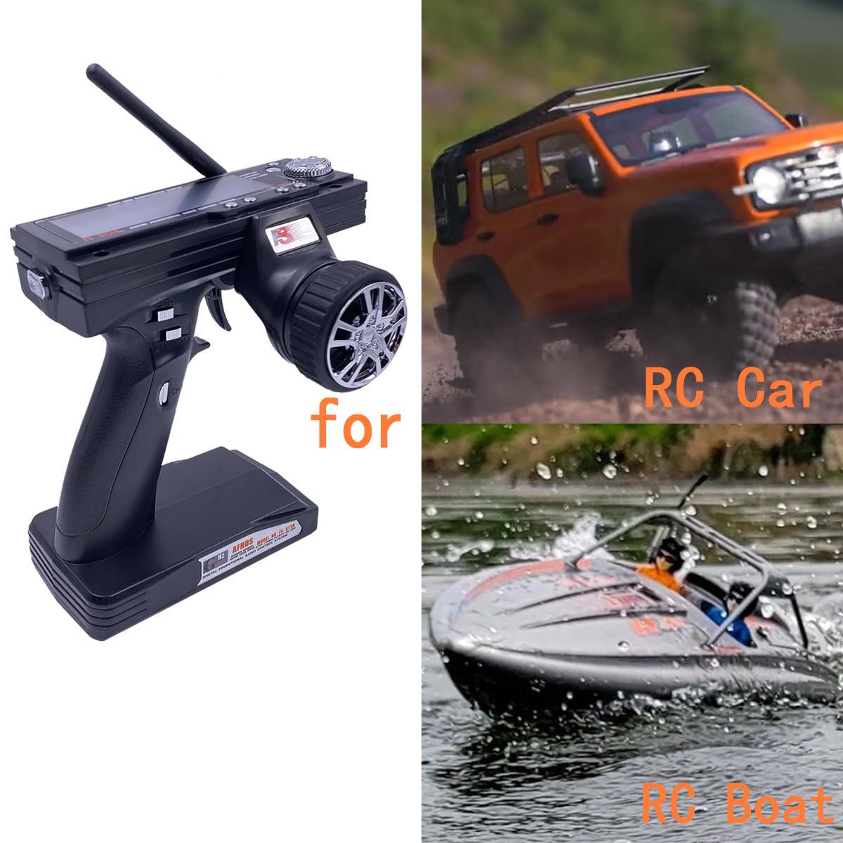 Alaohu FS-GT3B 3 Channels RC Transmitter and Receiver FS-GR3E 2.4GHz Flysky AFHDS Radio Control System for RC Car RC Boat