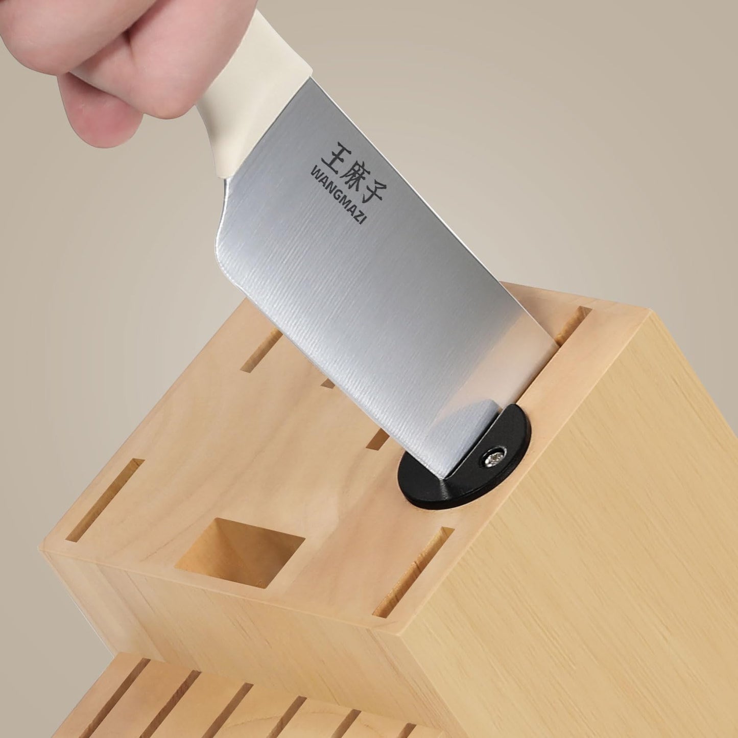 Professional Kitchen Knife Set, Chef Knife Block Set German Stainless Steel Razor-Sharp Blade, Ergonomic Comfortable Handle,Hundreds of Years of Masterful Craftsmanship(Natural,15PCS)