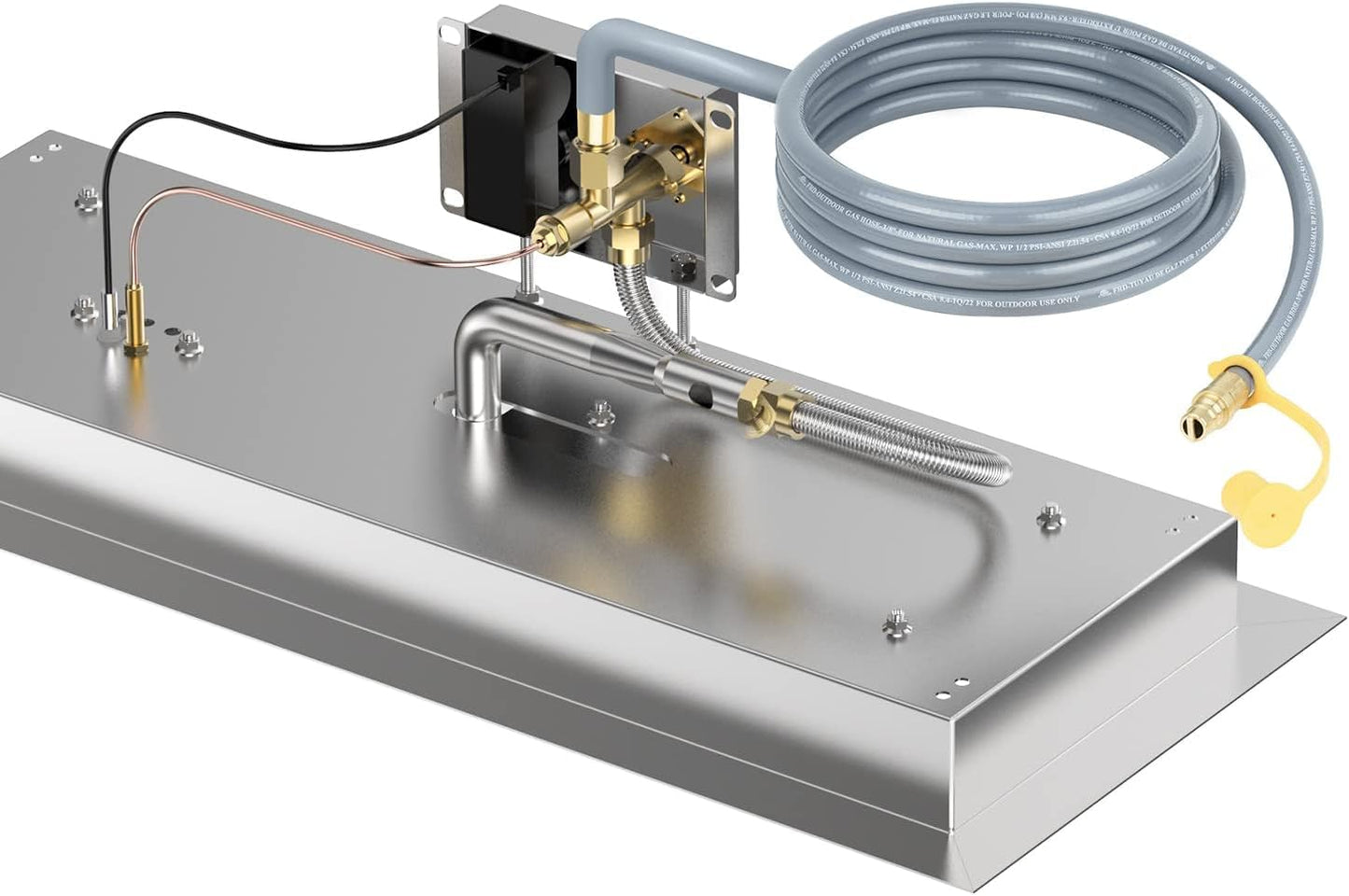 12 Feet 3/8 inch ID Natural Gas Grill Hose with Quick Connect Propane Gas Hose Assembly for Low Pressure Appliance -3/8 Female Pipe Thread x 3/8 Male Flare Quick Disconnect - CSA Certified