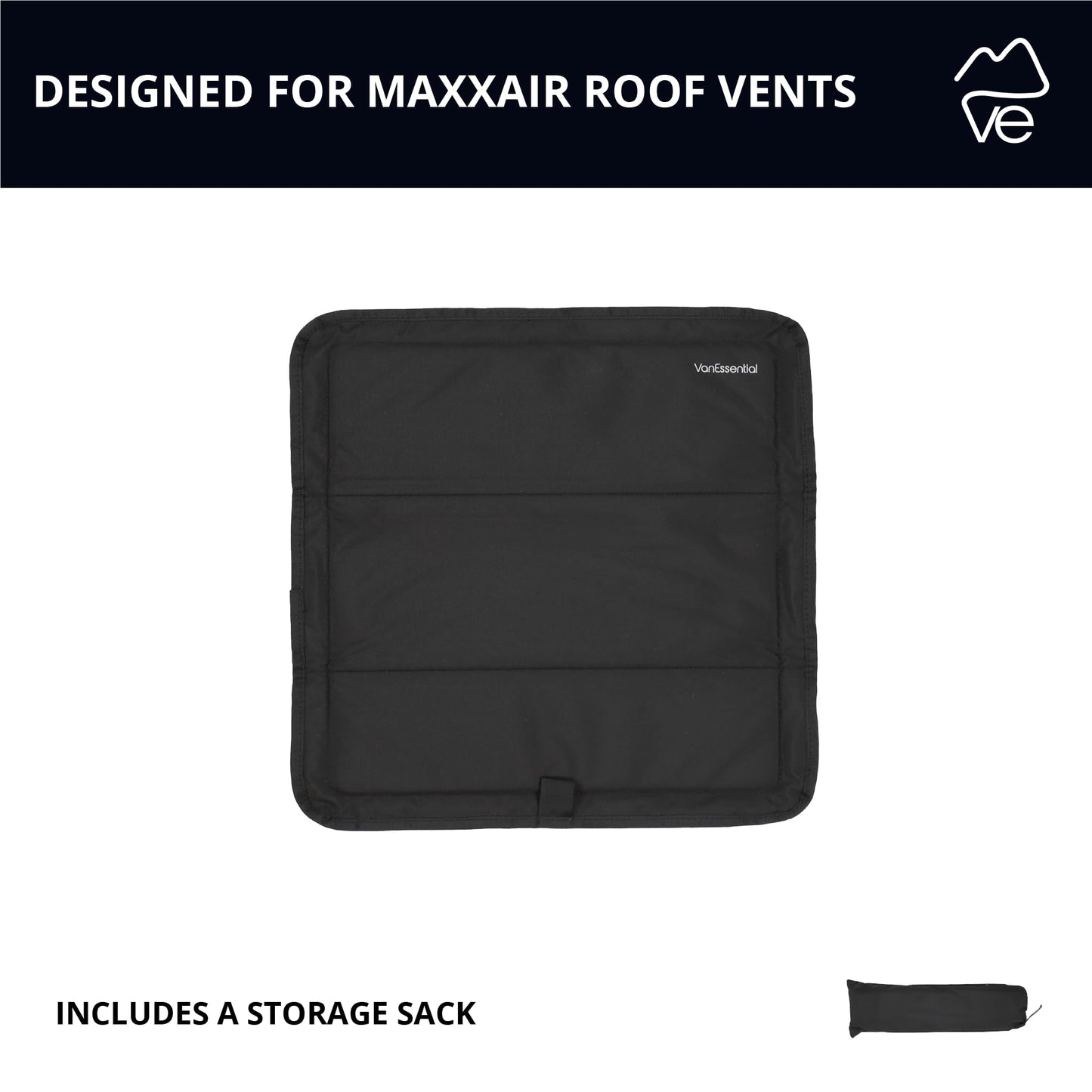 VanEssential Magnetic Insulated Blackout Roof Vent Cover Designed for (MaxxAir/Fantastic Fan) 16.5" x 16.5" - Black