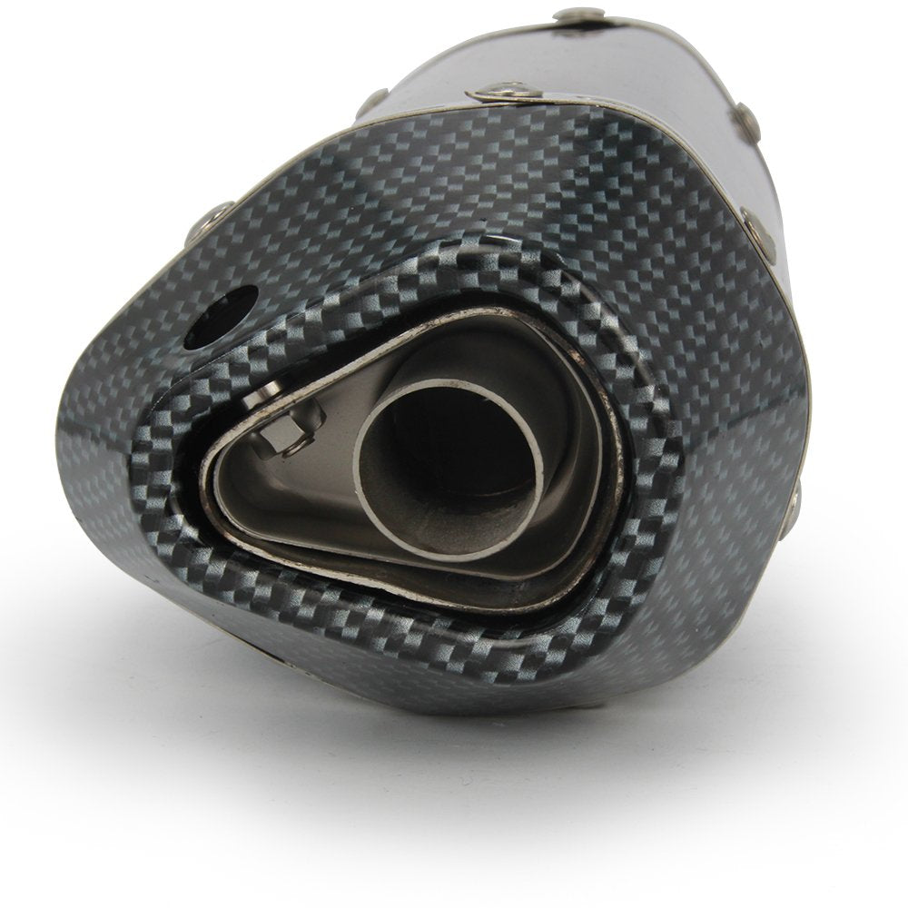 JFG RACING Slip On Exhaust Motorcycle Muffler Pit Dirt Bike Exhaust ATV Muffler,1.5-2" Inlet Universal for Street Bike Pit Bike Scooter ATV