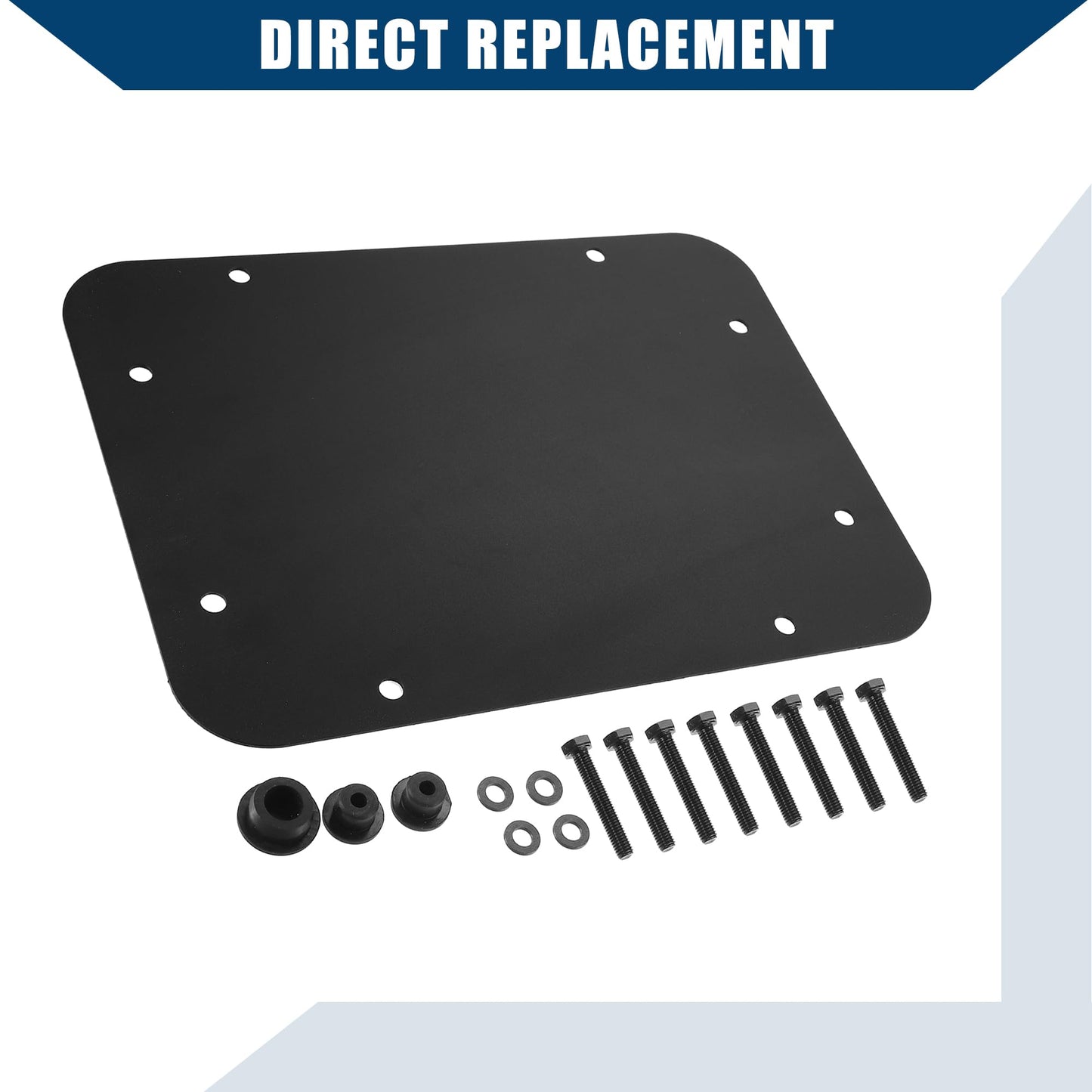 Hihaha Spare Tire Carrier Delete Filler Plate with Rubber Plug Bolts for Jeep Wrangler JK 2007-2018 / Rear Tailgate Plug Vent Plate Cover/Durable / 1Pcs Black