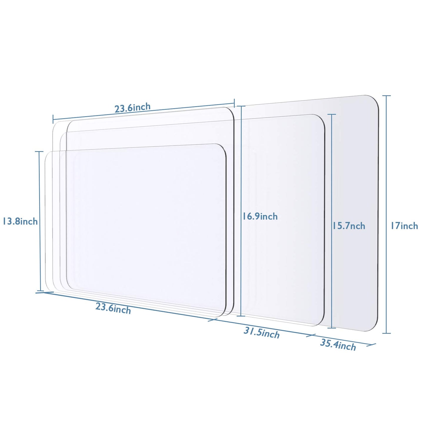 Oterri Clear Desk Mat, 48" x24” Table Protector, Heat Resistant & Waterproof PVC Round Edge Durable Desk Protect Mat, Anti-Static Clear Table Cover Protector