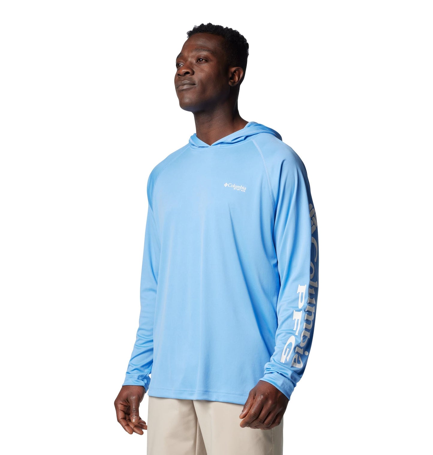 Columbia Men's Terminal Tackle Hoodie, White Cap/White Logo, Medium