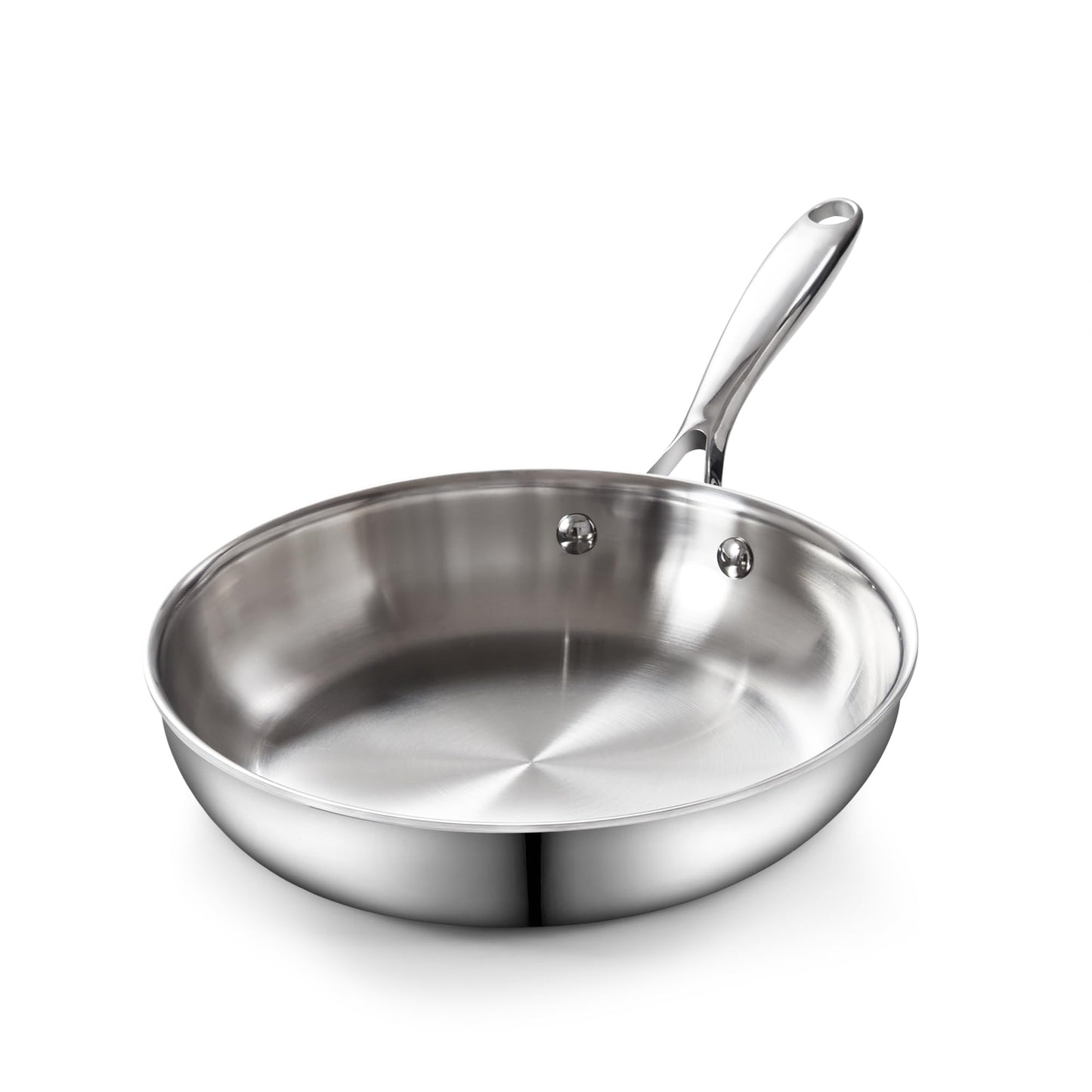 Cooks Standard Frying Pan Stainless Steel, 10-Inch Multi-Ply Clad Wok Stir Fry Pan Kitchen Skillet, Silver