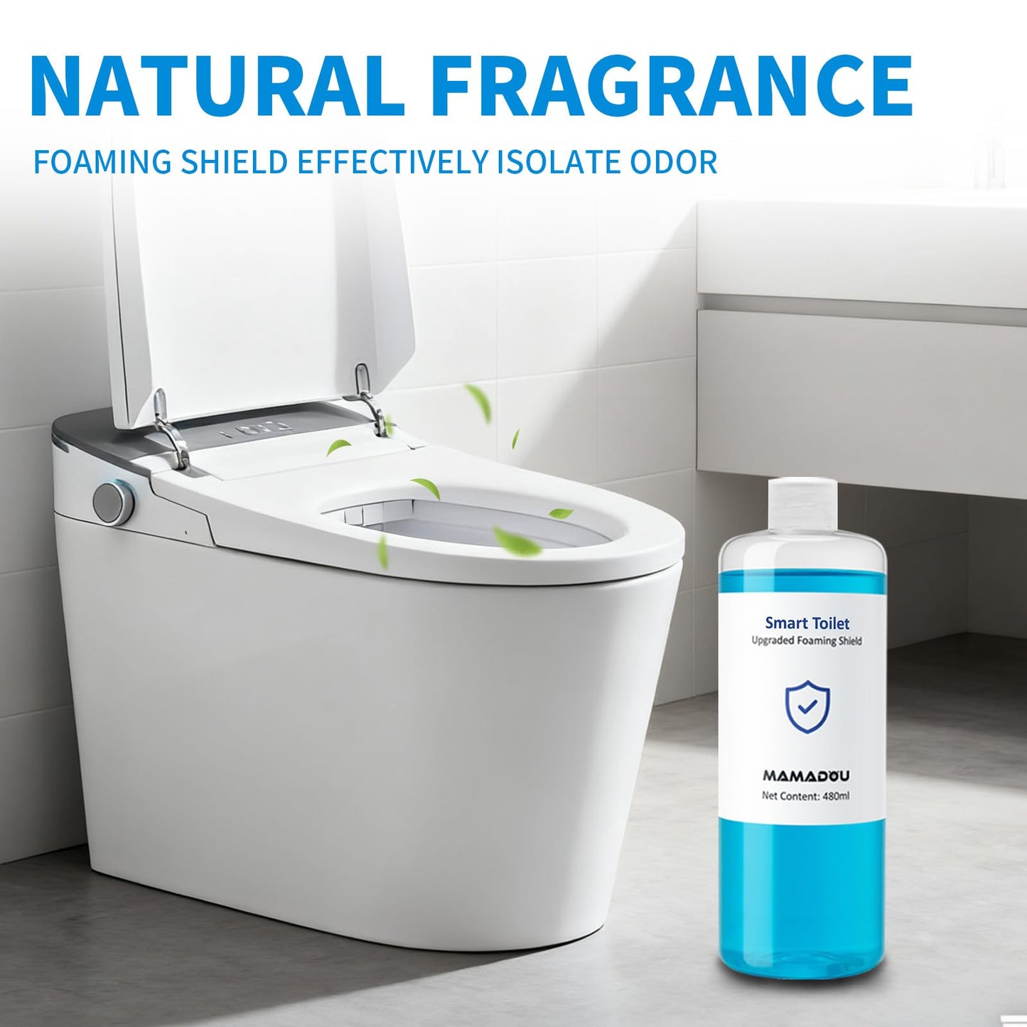 Foam Shield Agent Splash Control For Smart Toilet 480ml 2Pack Foaming Toilet Cleaning Liquid Fresh Comfortable Bathroom