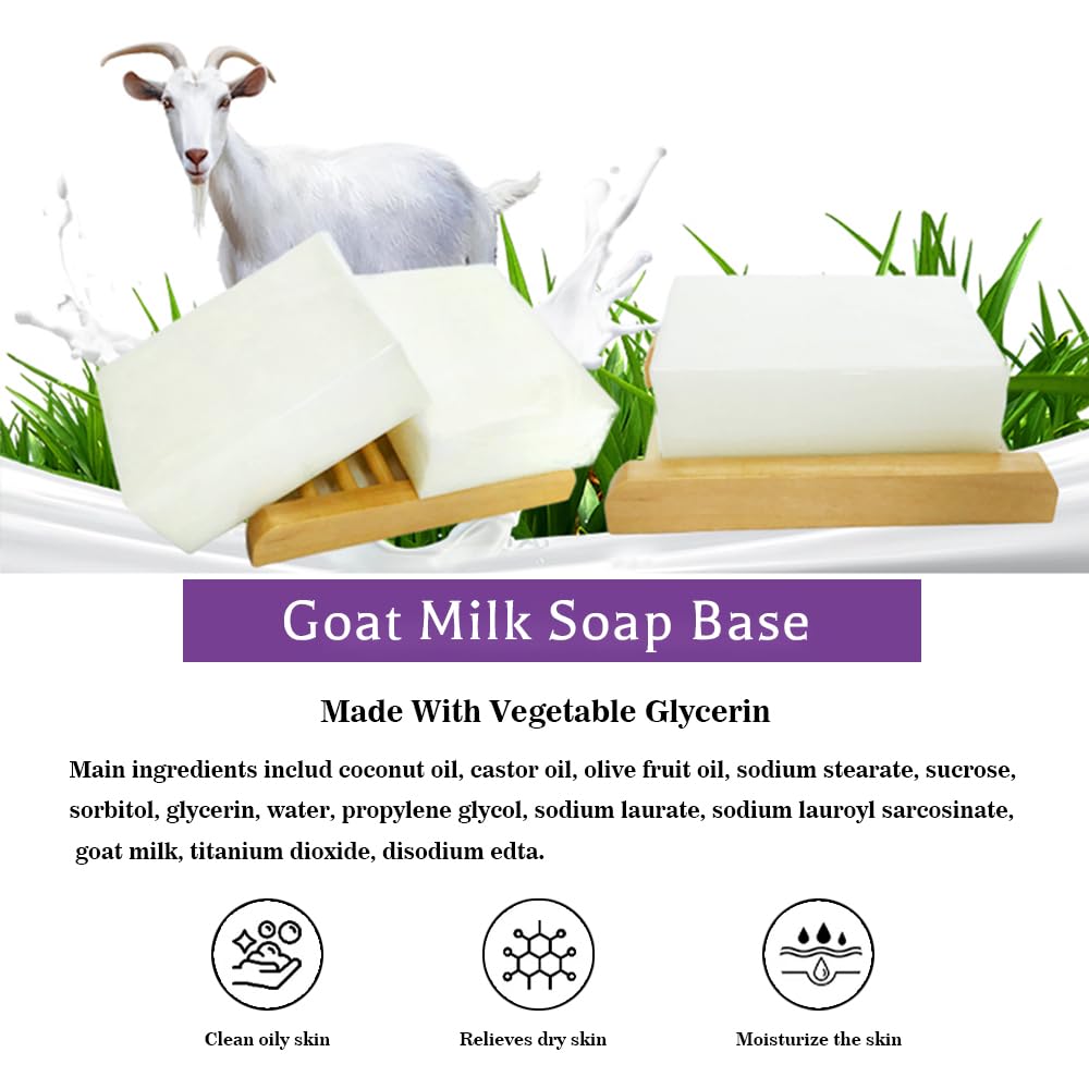 Goats Milk Soap Base Melt and Pour Glycerin Soap Base for Crafting and Soap Making Easy to Cut - 5.2 Pound